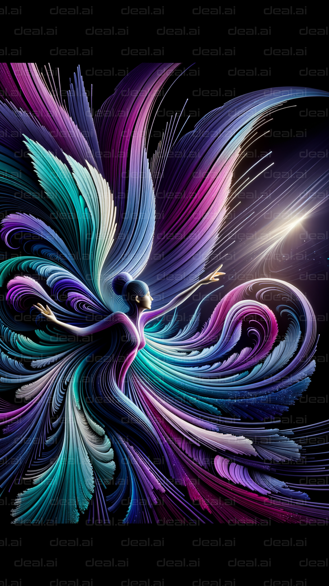 "Ethereal Dance of Colors and Light"