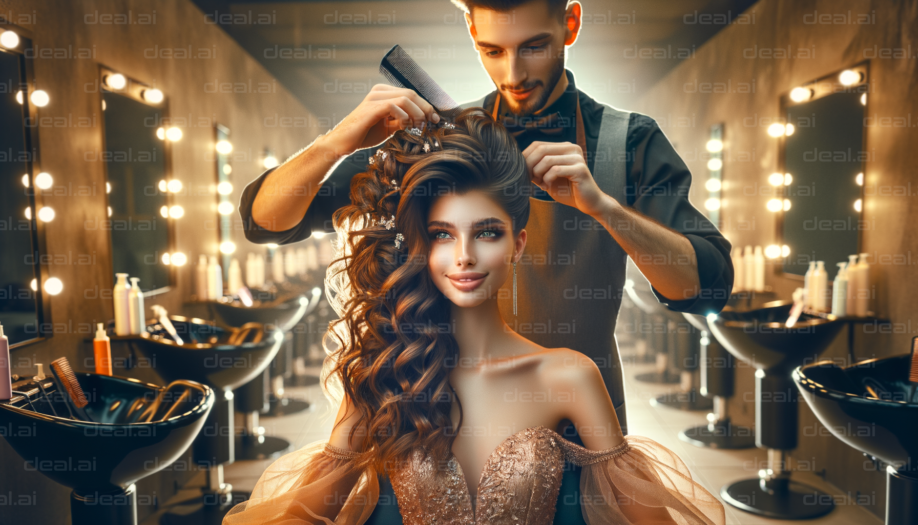 Glamorous Hair Styling Session