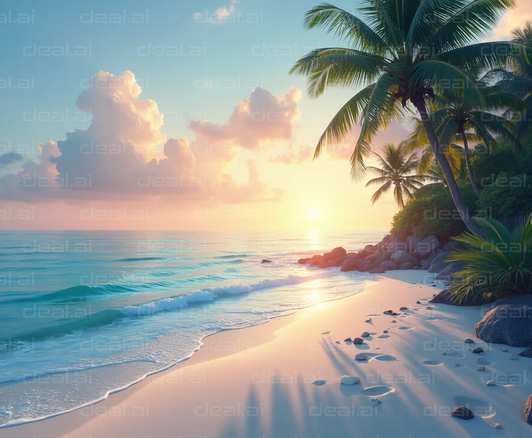 Tropical Beach Sunset Serenity