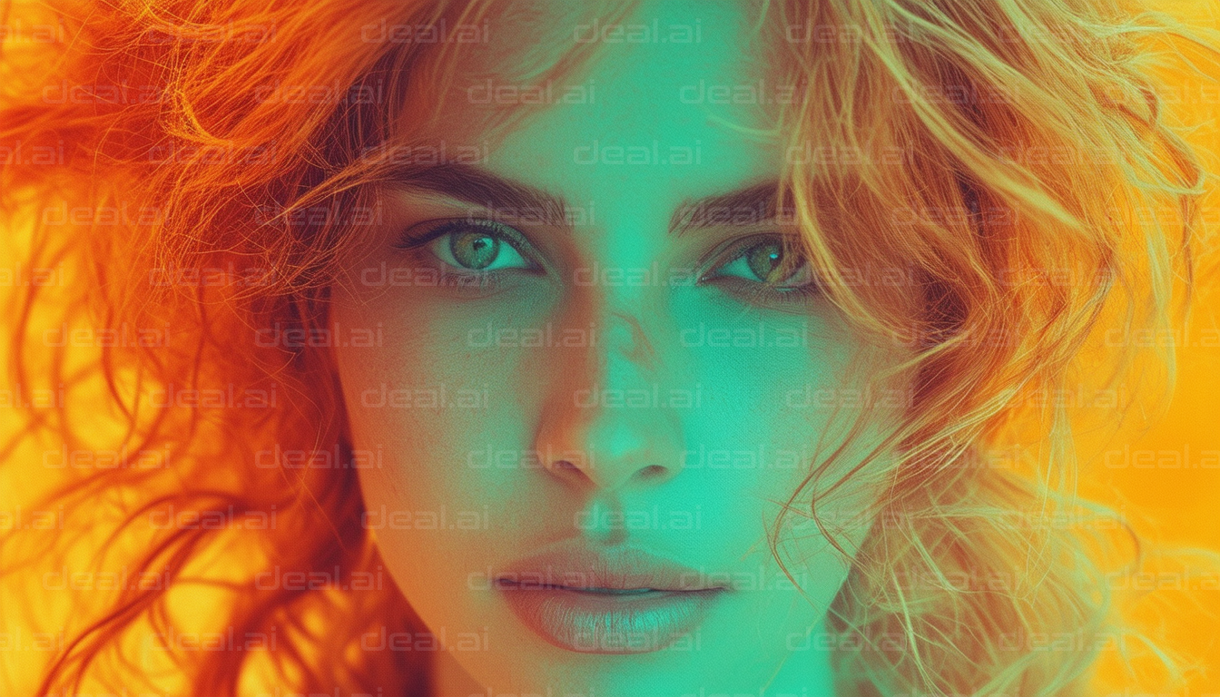 Vibrant Portrait with Fiery Hair