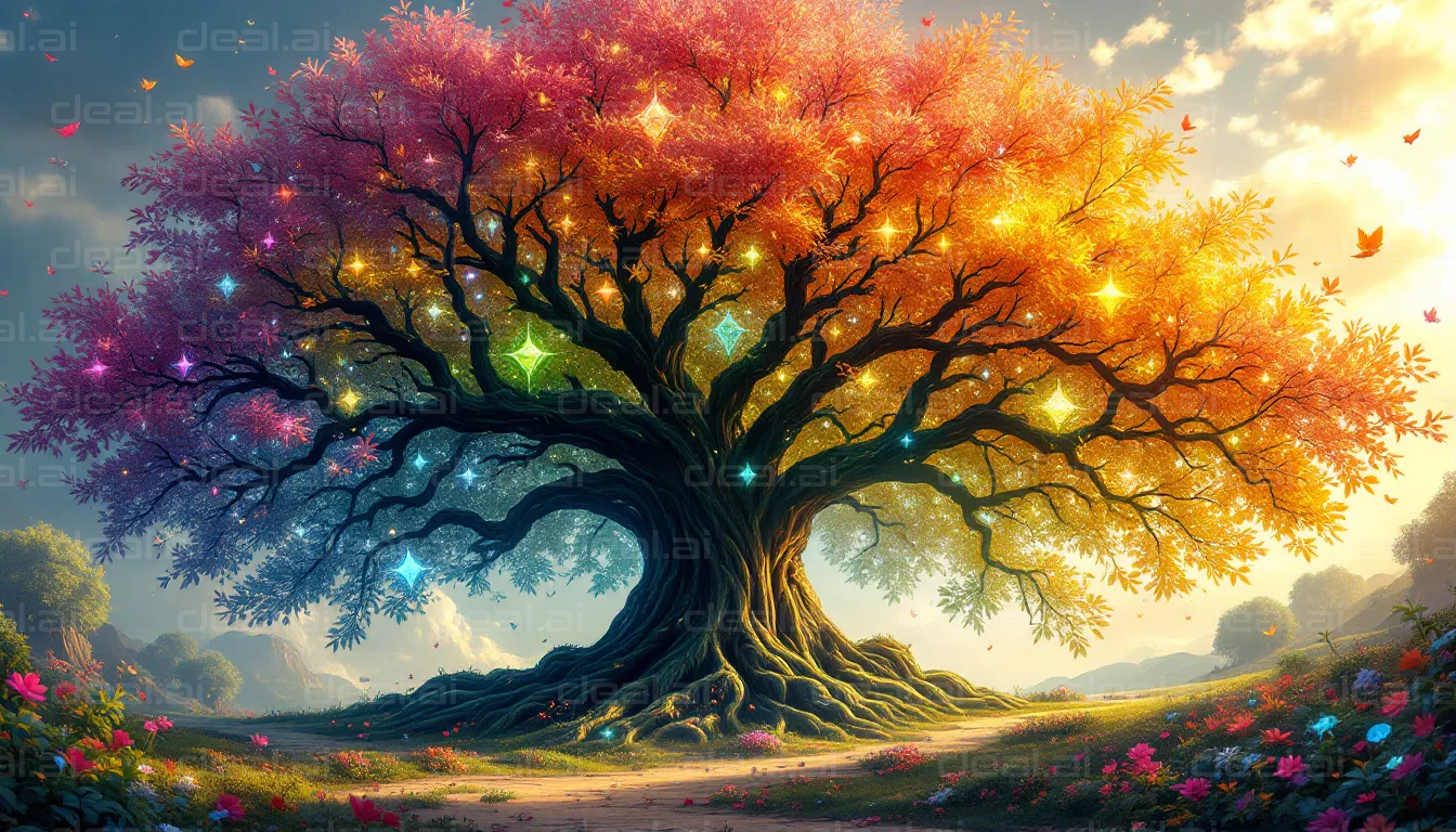 "Enchanted Rainbow Tree"