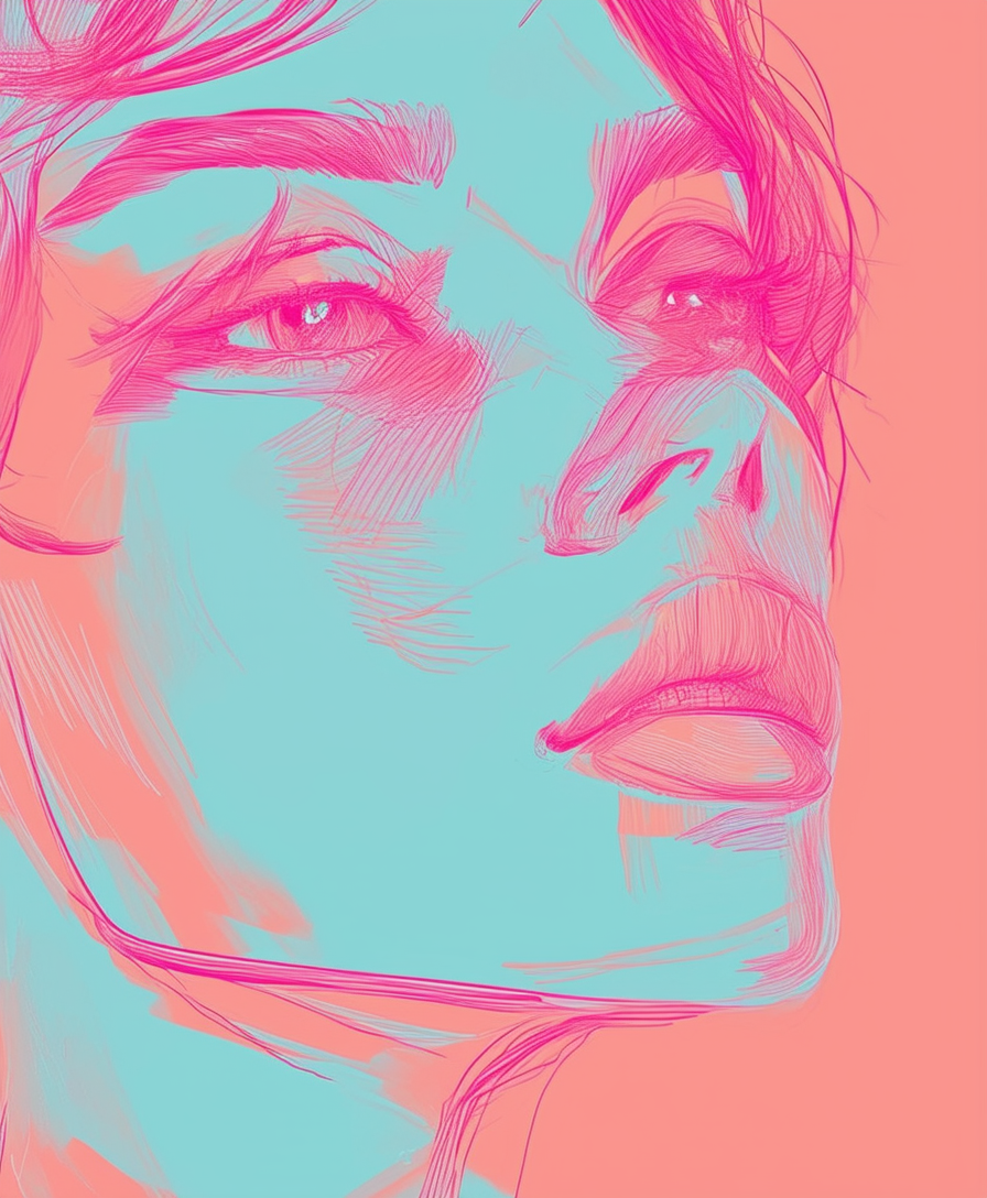 "Vivid Pastel Portrait of a Woman"