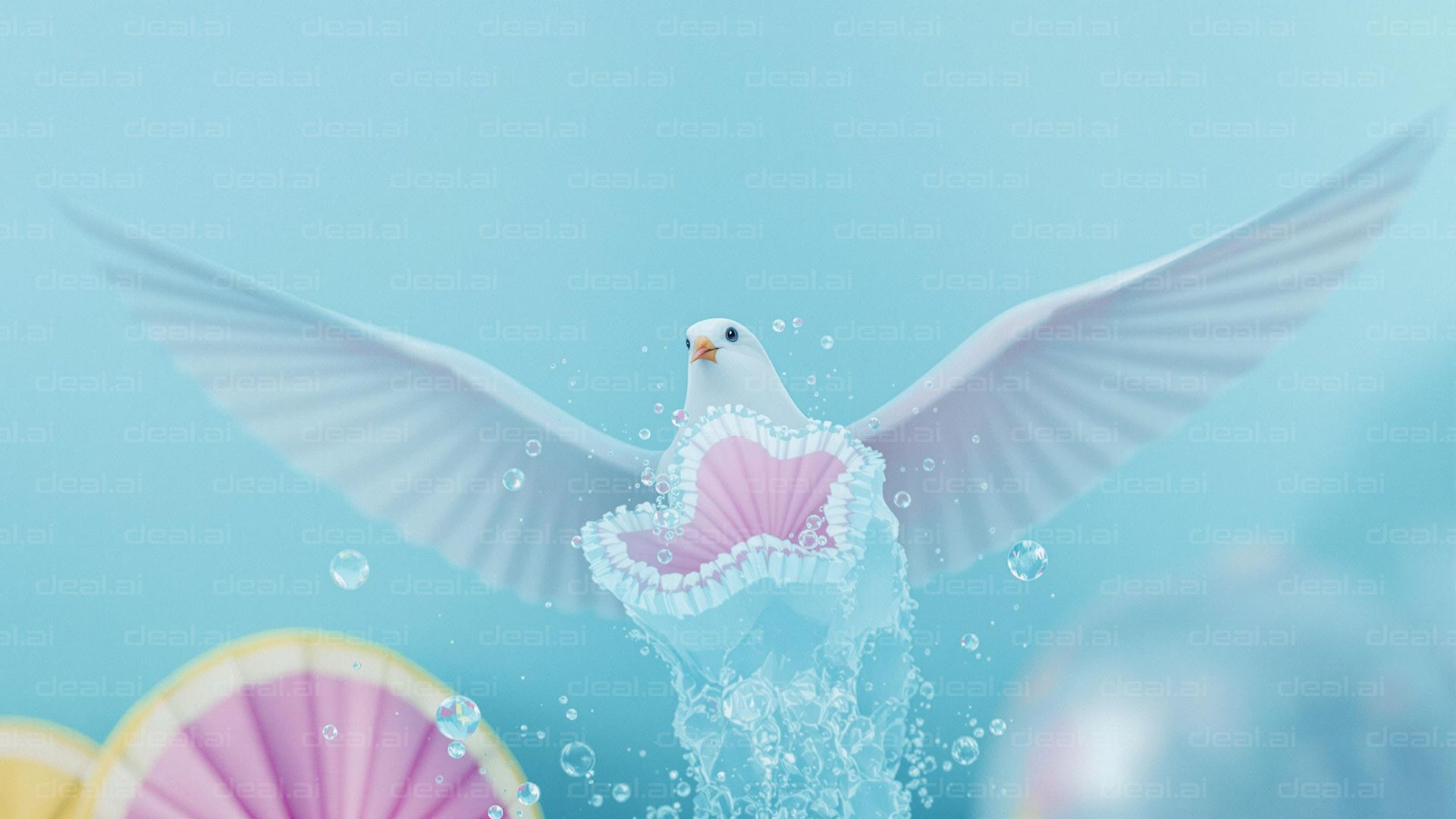 Dove Soaring with Heartful Grace