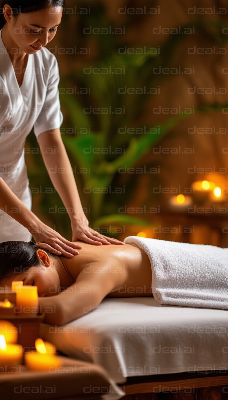 Relaxing Spa Massage with Candles