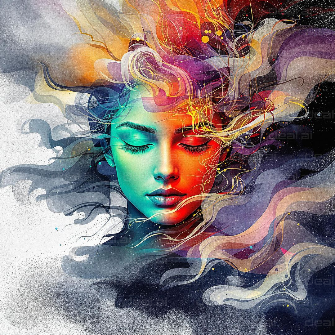Vibrant Dreamscape Portrait