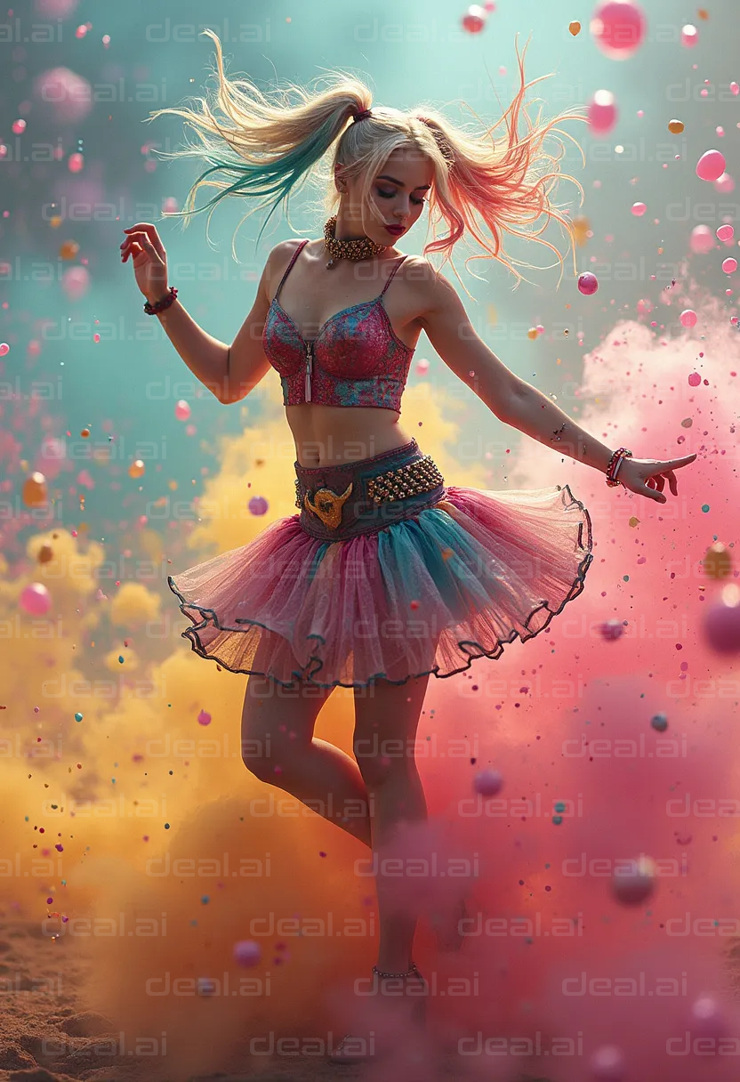 "Colorful Dance in Clouds of Powder"