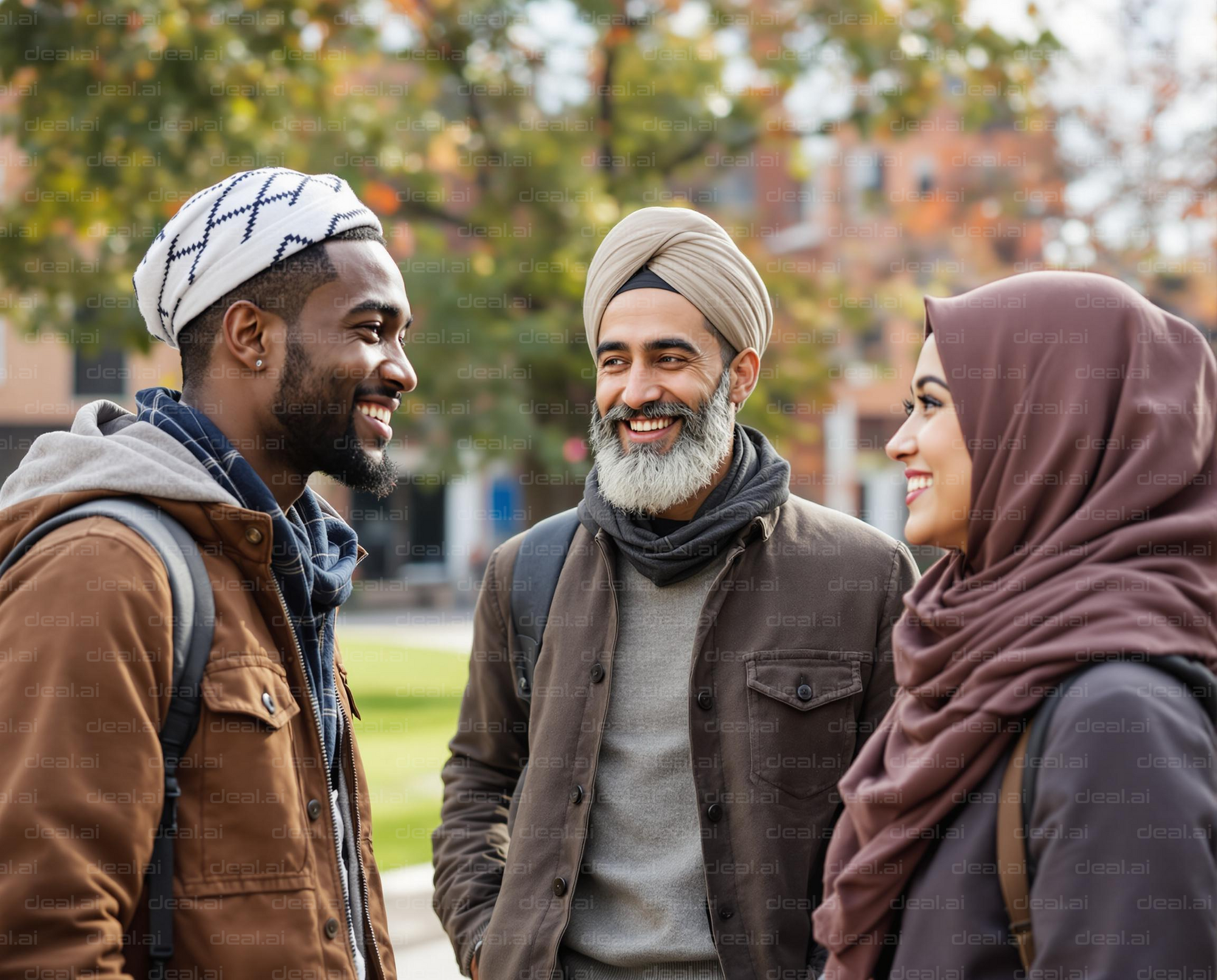 Diverse Friends Chatting Outdoors