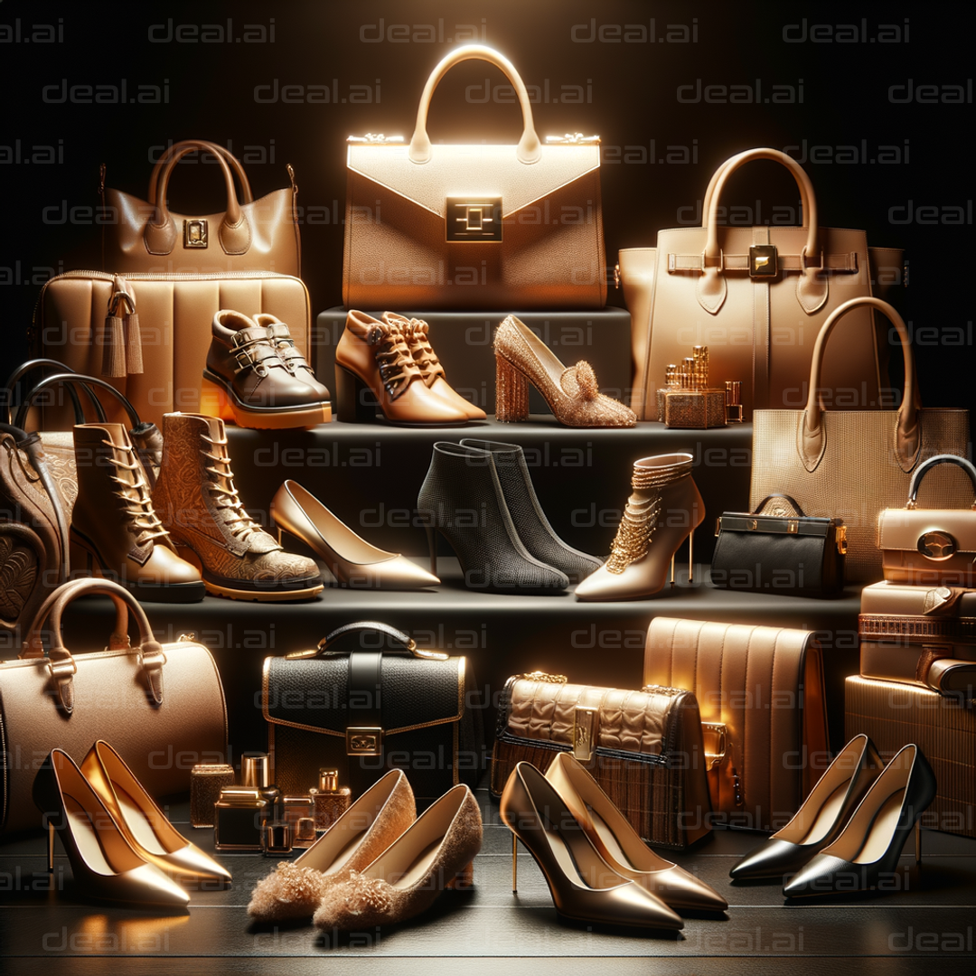 Luxurious Handbags and Heels Display