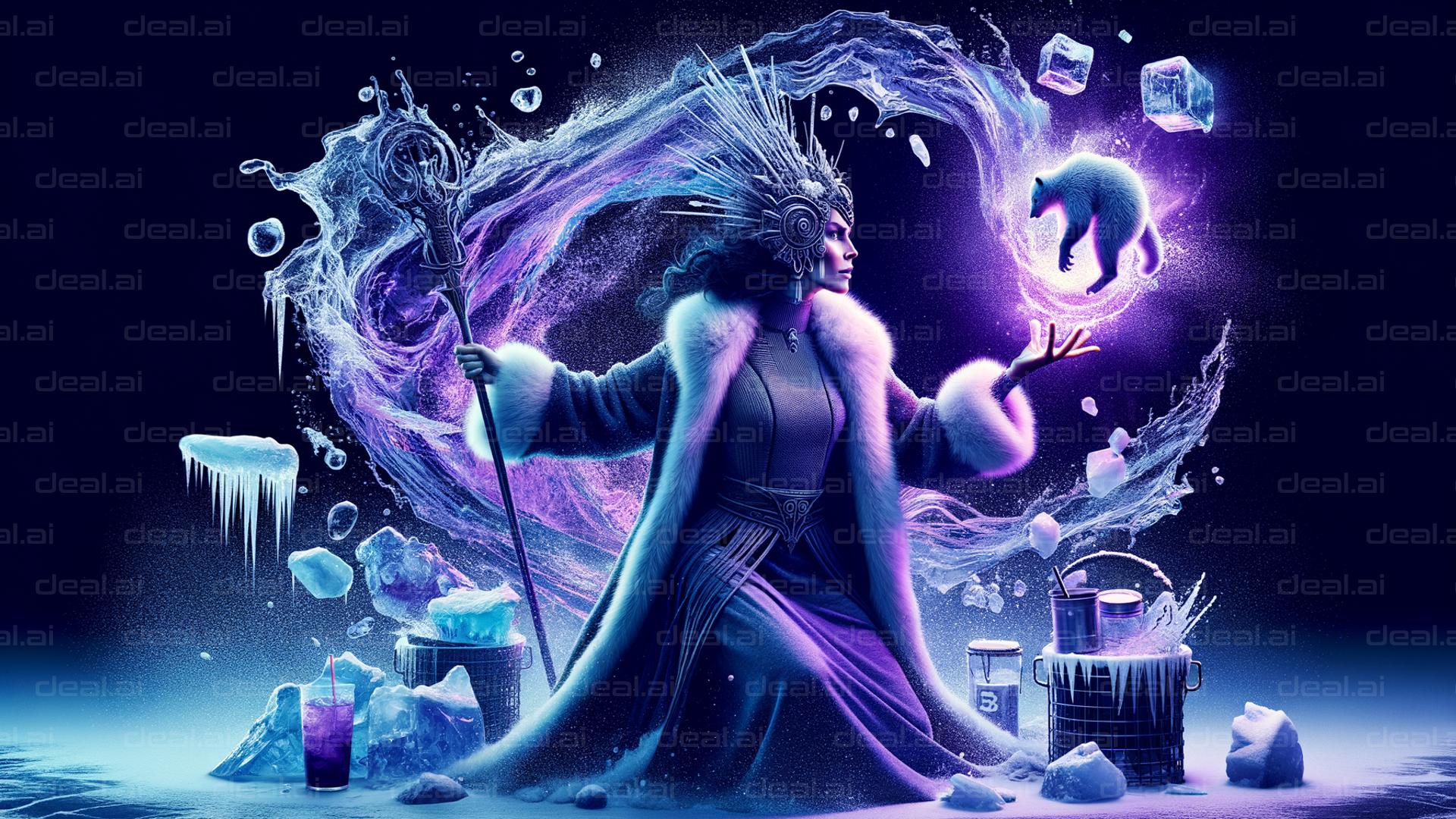 "Ice Enchantress Conjures Winter Magic"