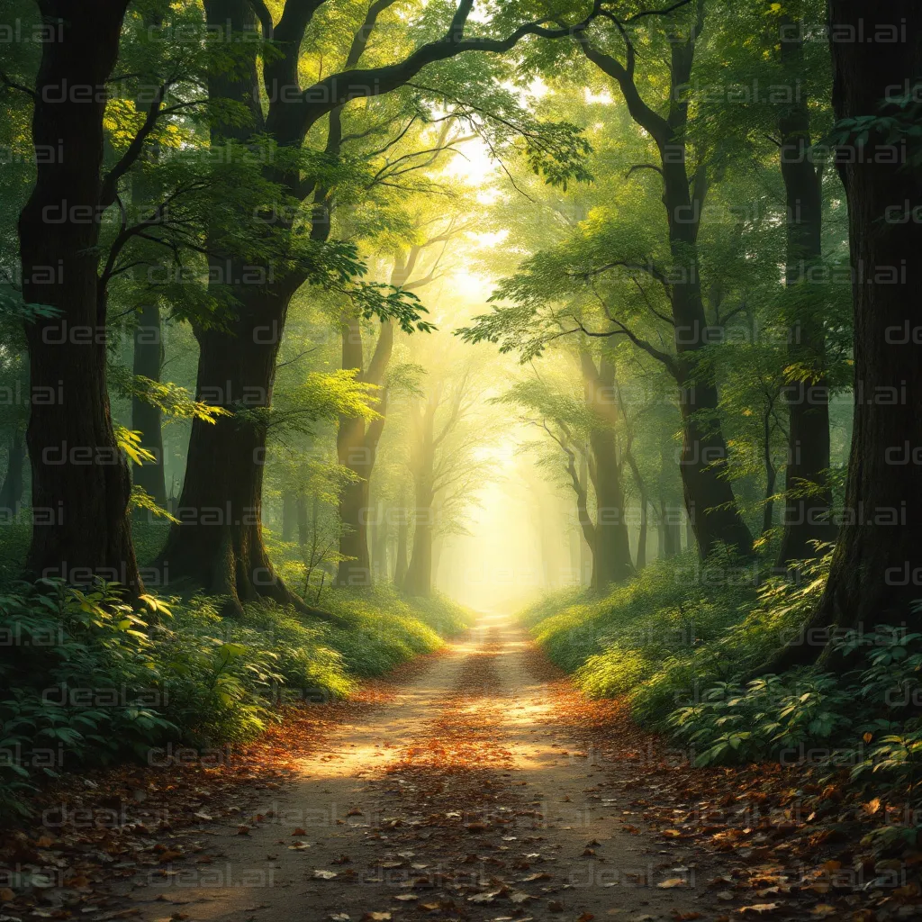 Sunlit Forest Pathway