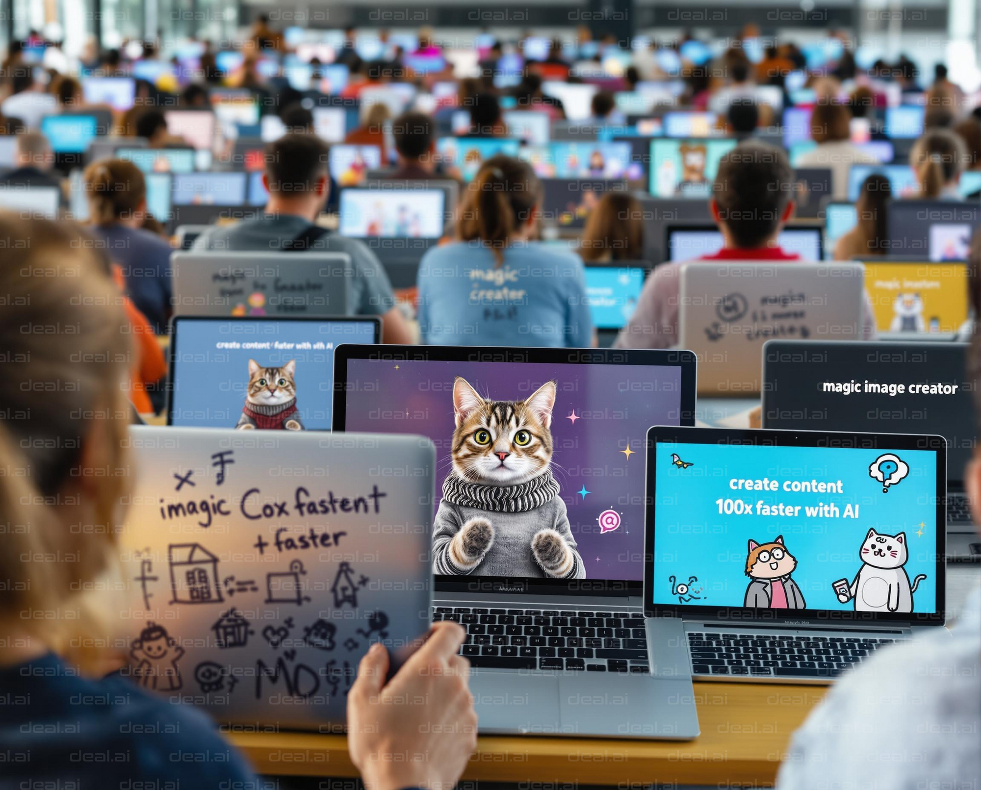 "AI Workshop with Cat-Themed Software"