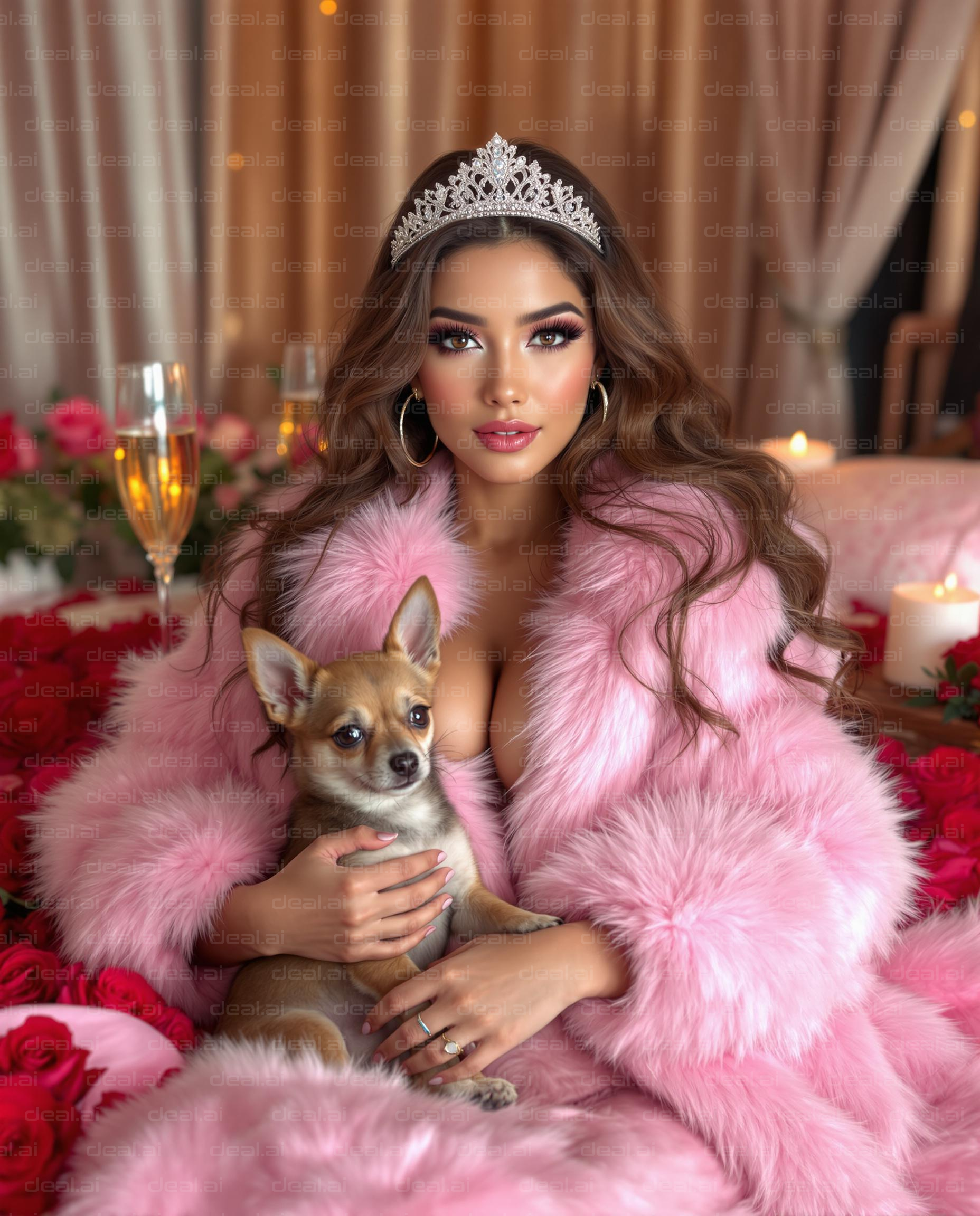 Glamour in Pink with Puppy