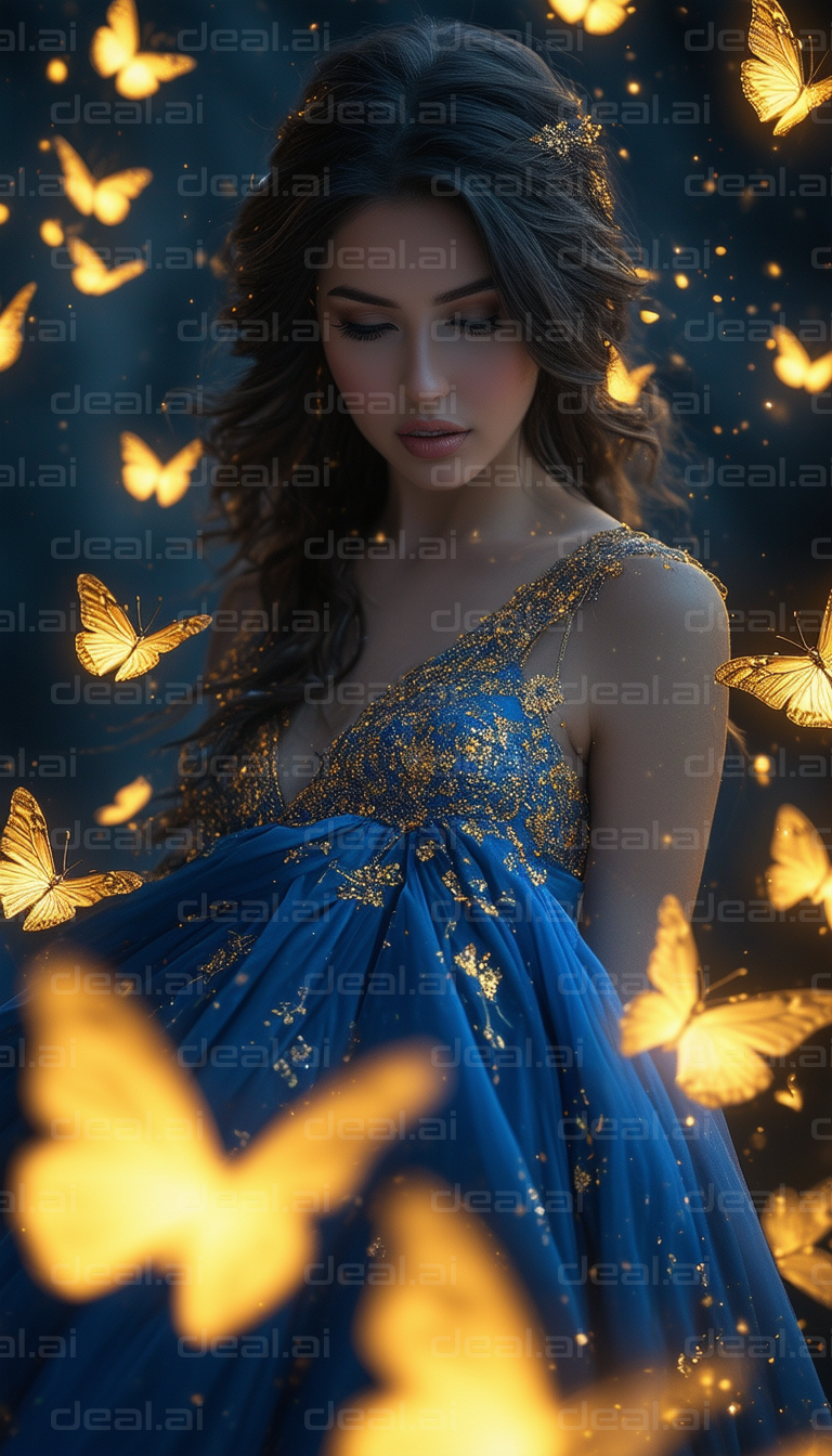 Enchanting Beauty in Butterfly Glow