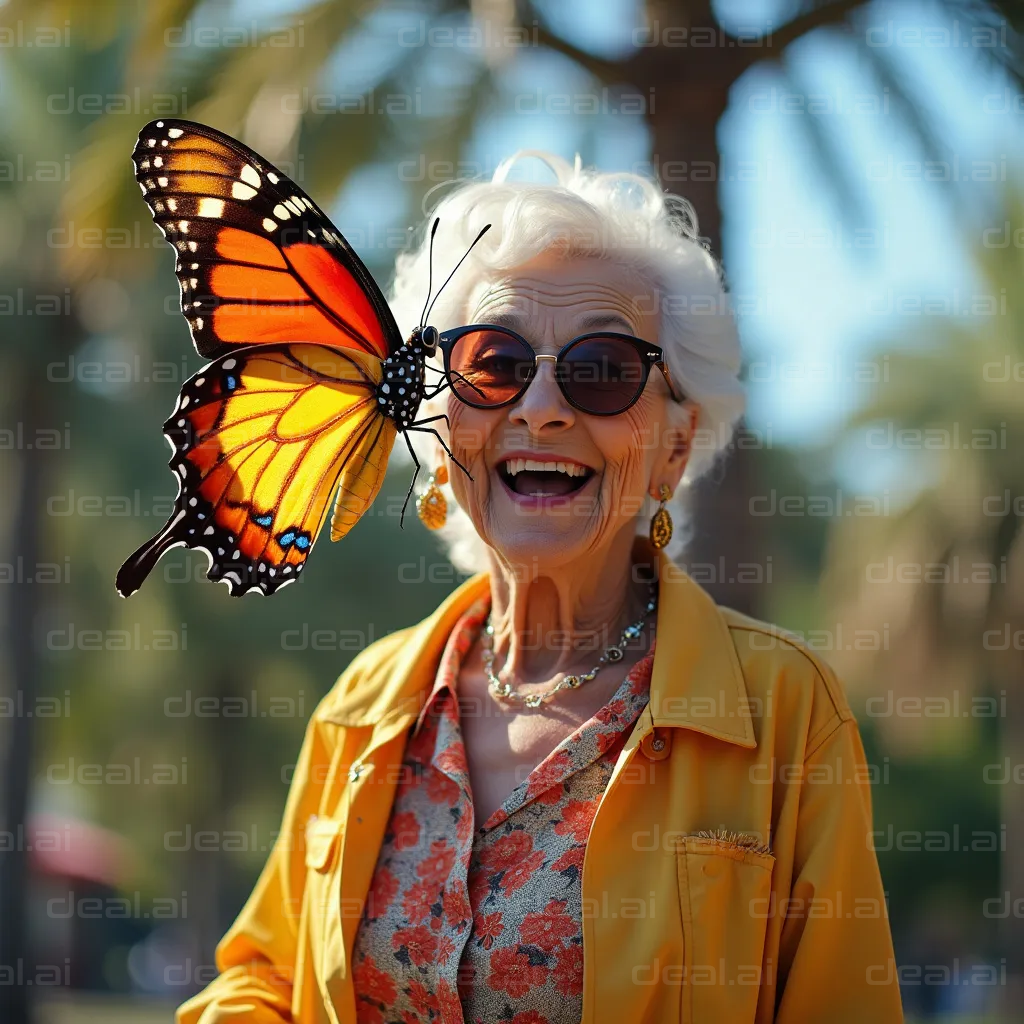 Joyful Encounter with a Beautiful Butterfly