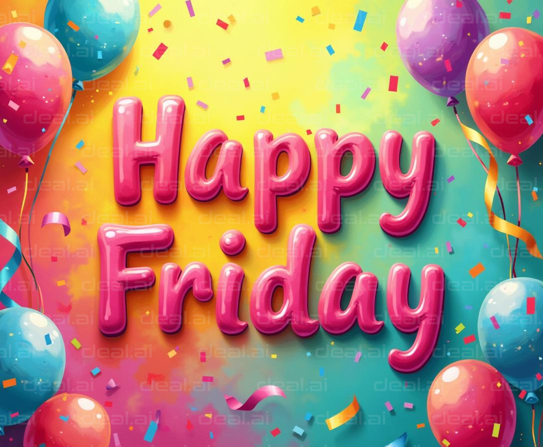 "Happy Friday Celebration with Balloons"