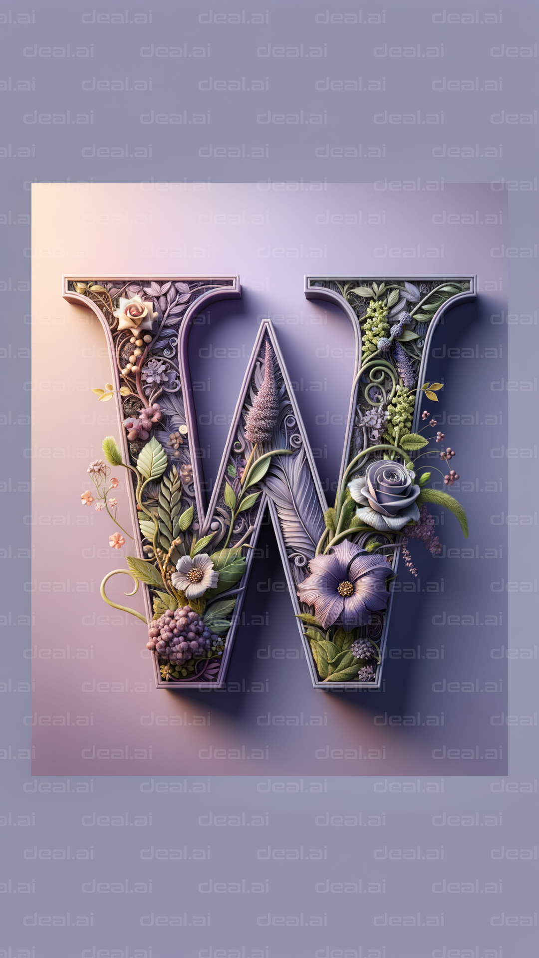 Floral Letter W Art