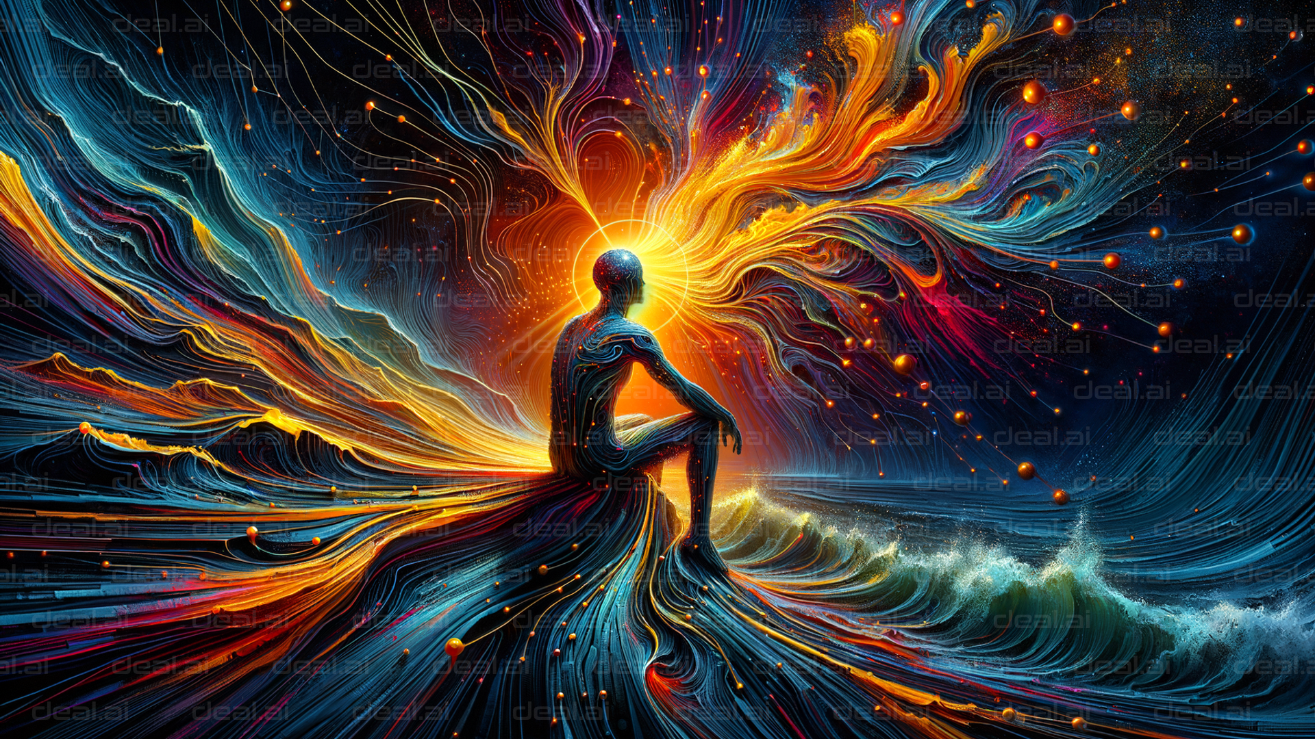 "Cosmic Meditation in Abstract Waves"