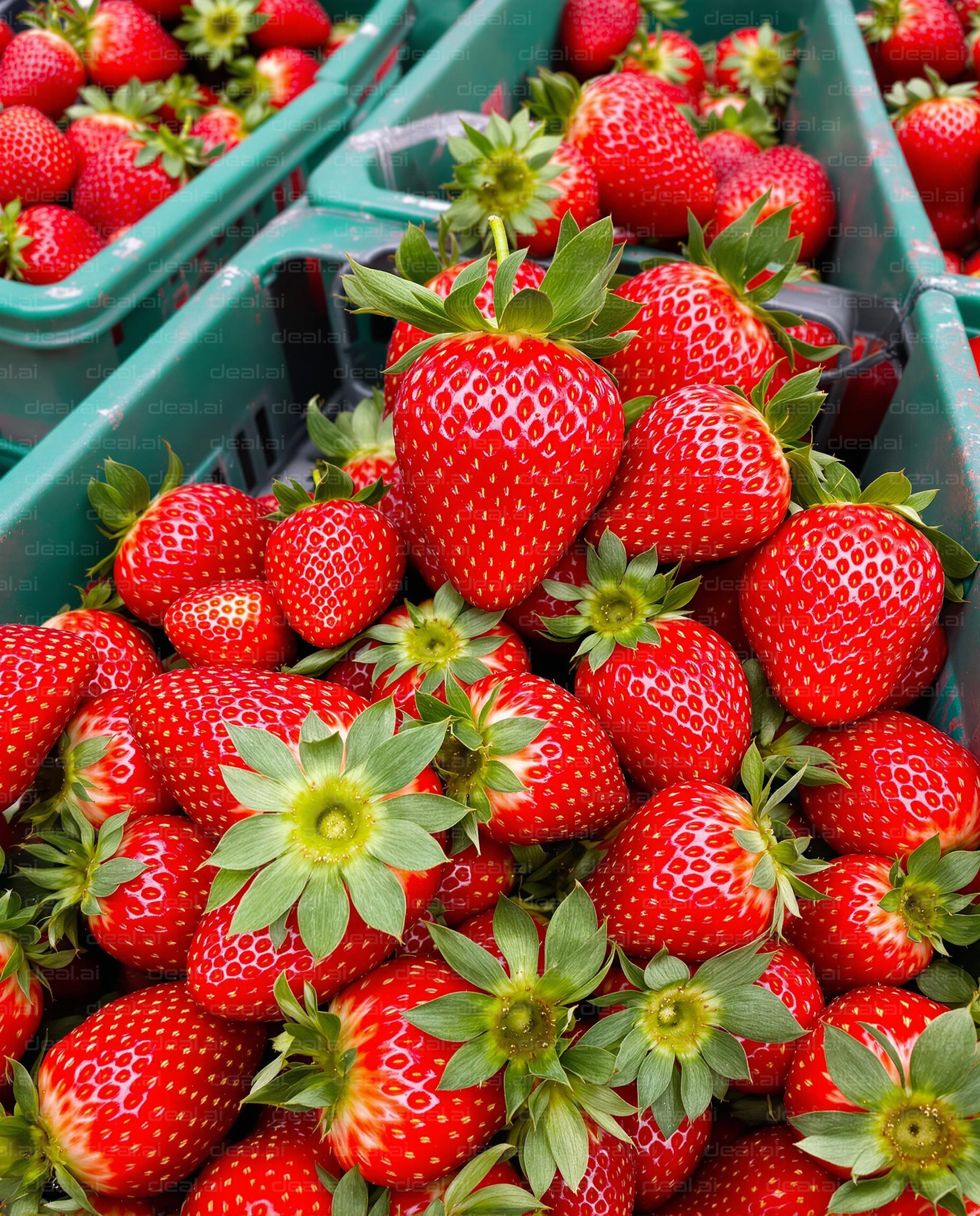Fresh Strawberries in Baskets