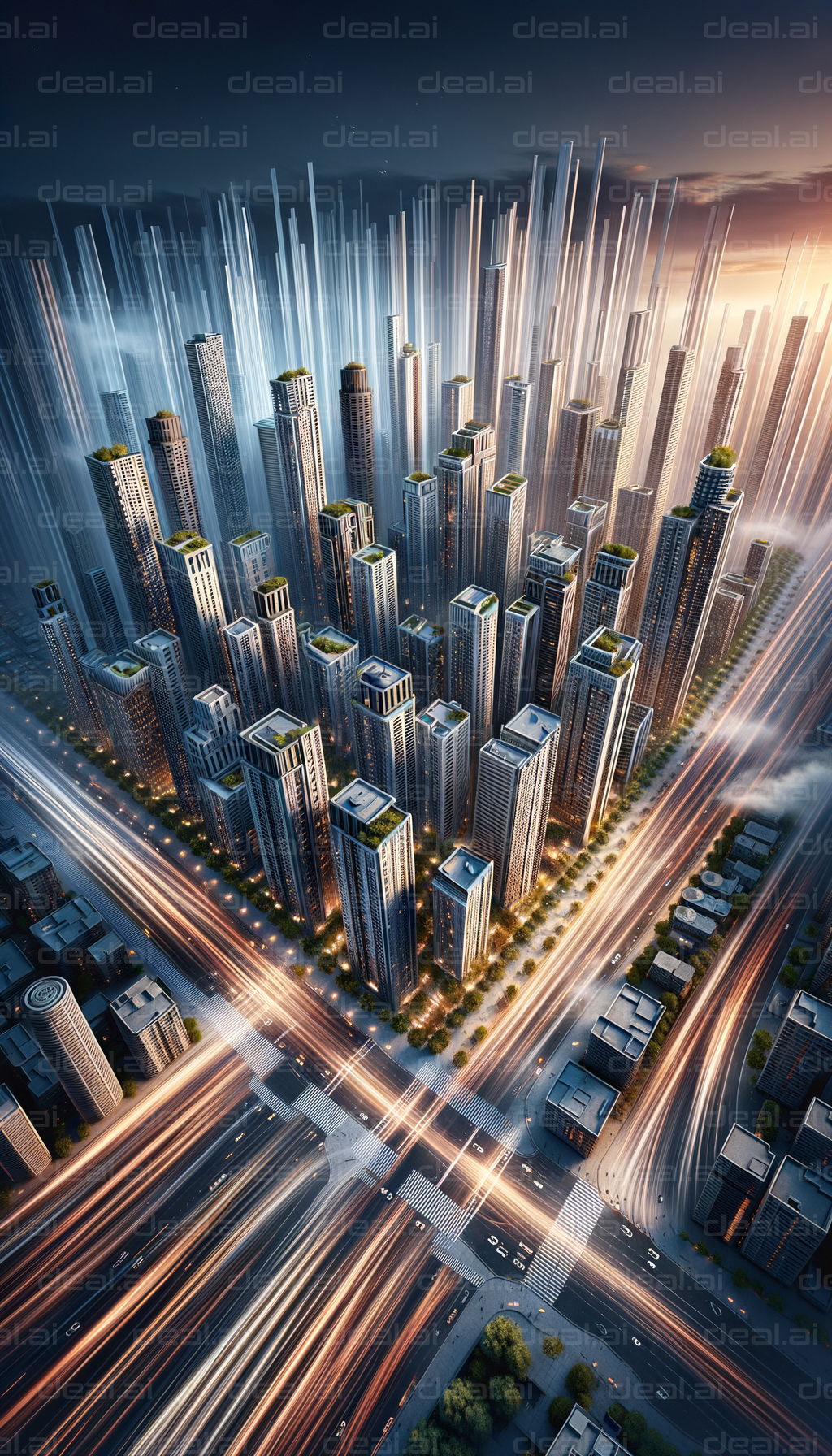 Futuristic Cityscape at Dusk