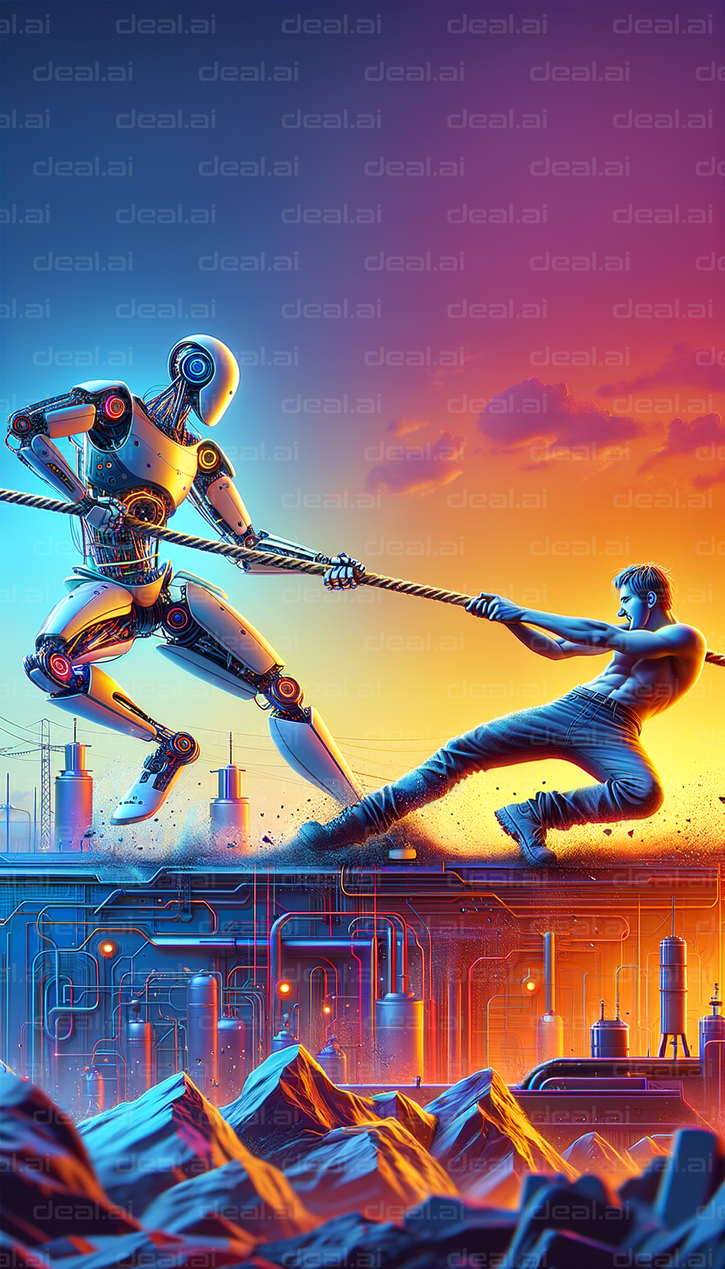 Man vs. Robot: Tug of War at Dawn