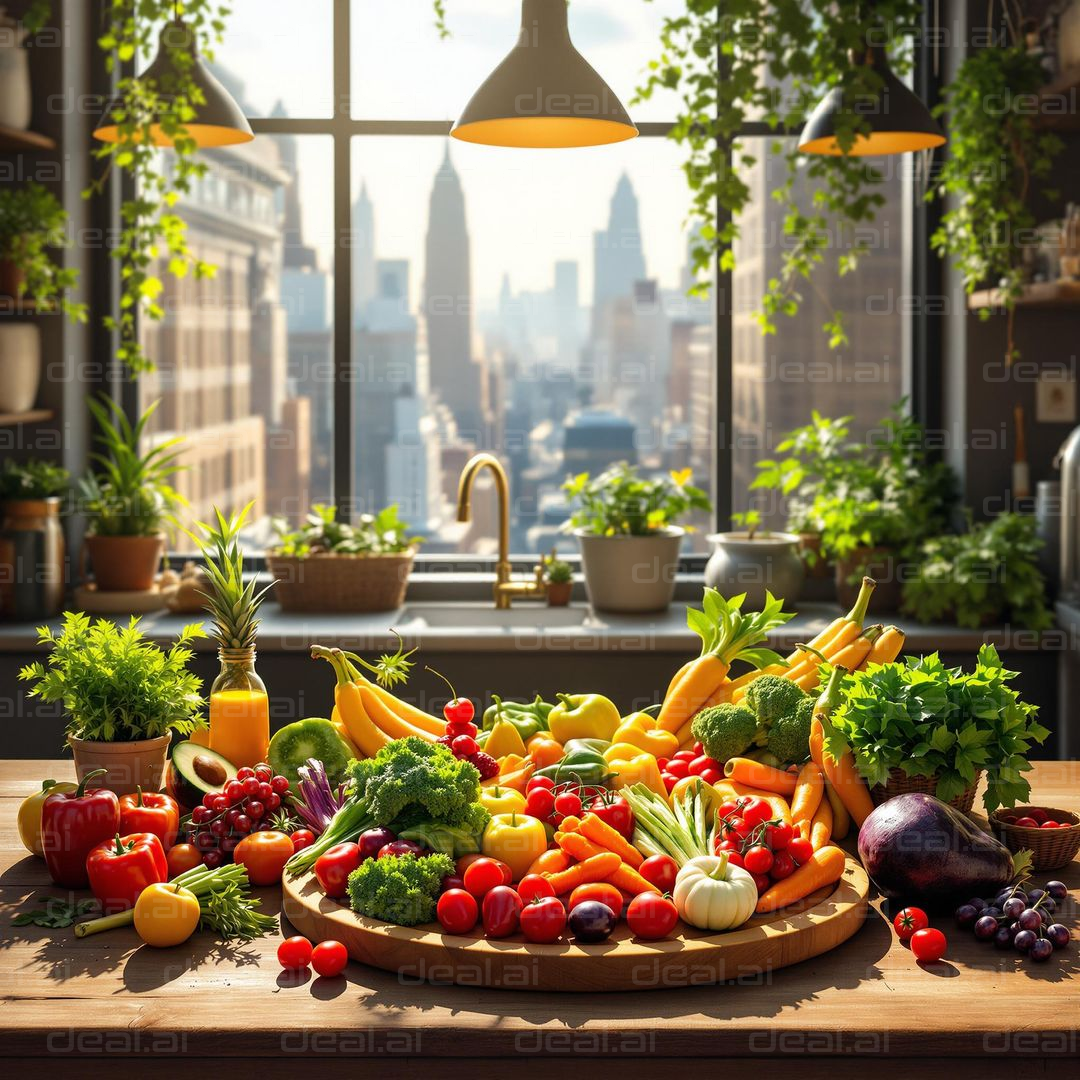 Vibrant Veggies in Urban Kitchen