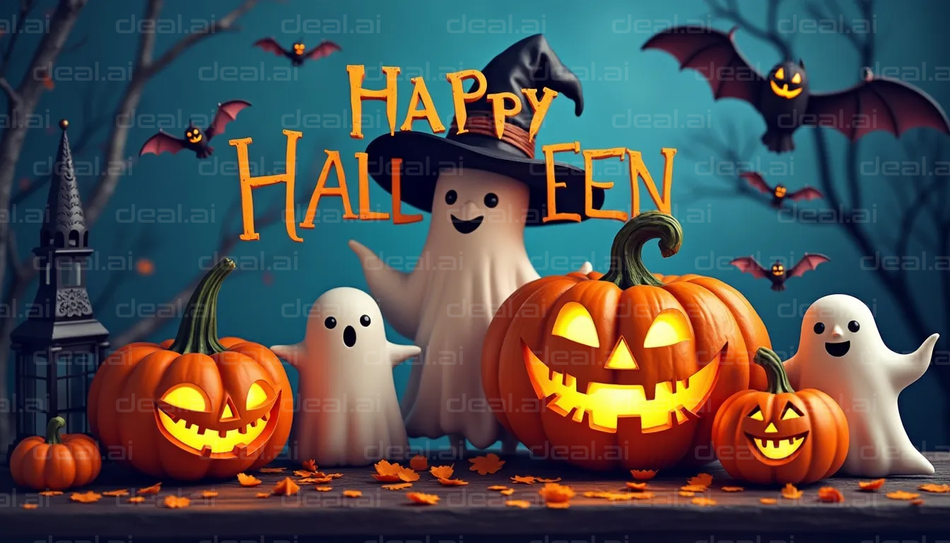 Halloween Night: Ghosts and Pumpkins