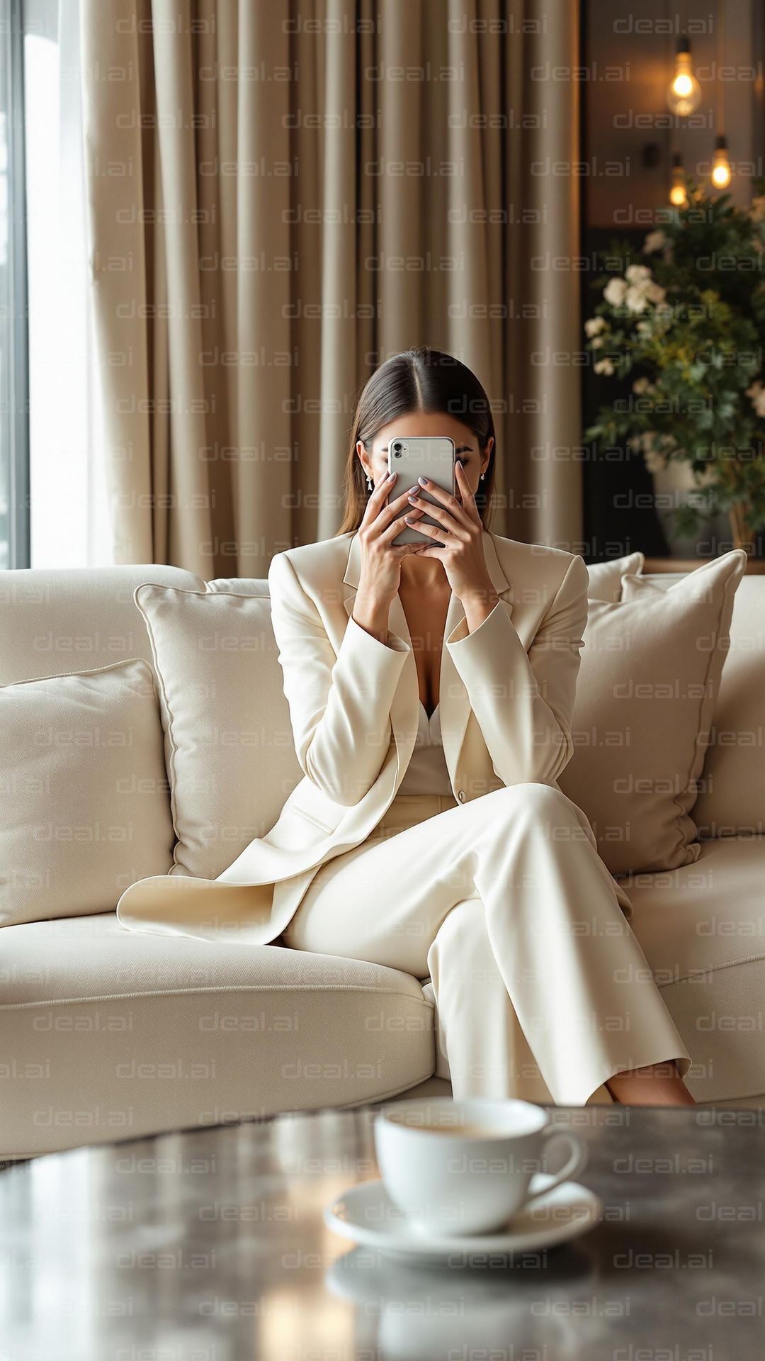 Elegant Moments on the Sofa