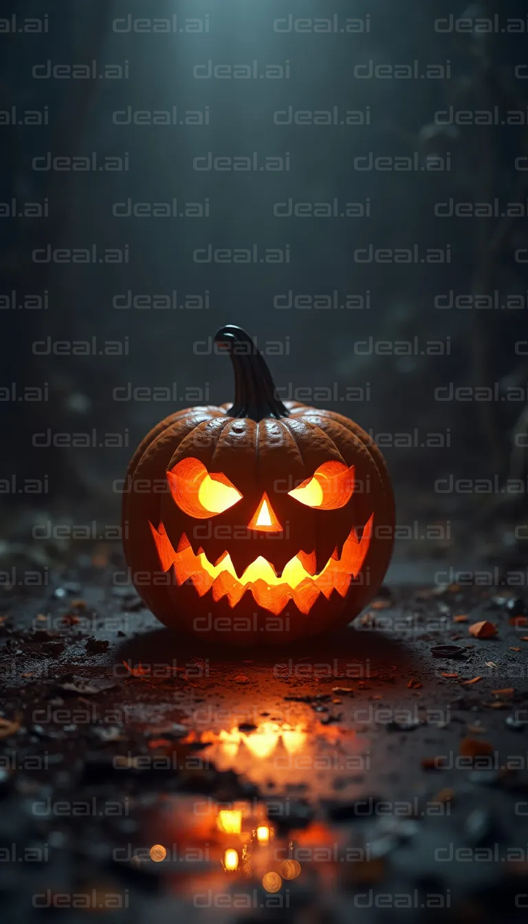 Glowing Halloween Pumpkin Face