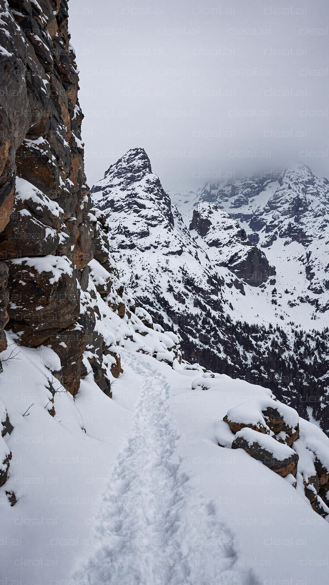 Snowy Mountain Pathway