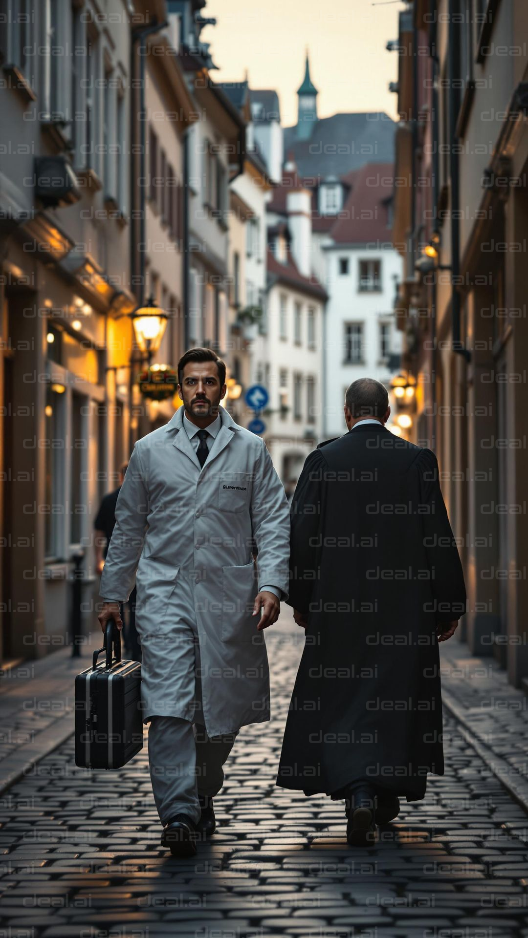 Evening Stroll in the City Street