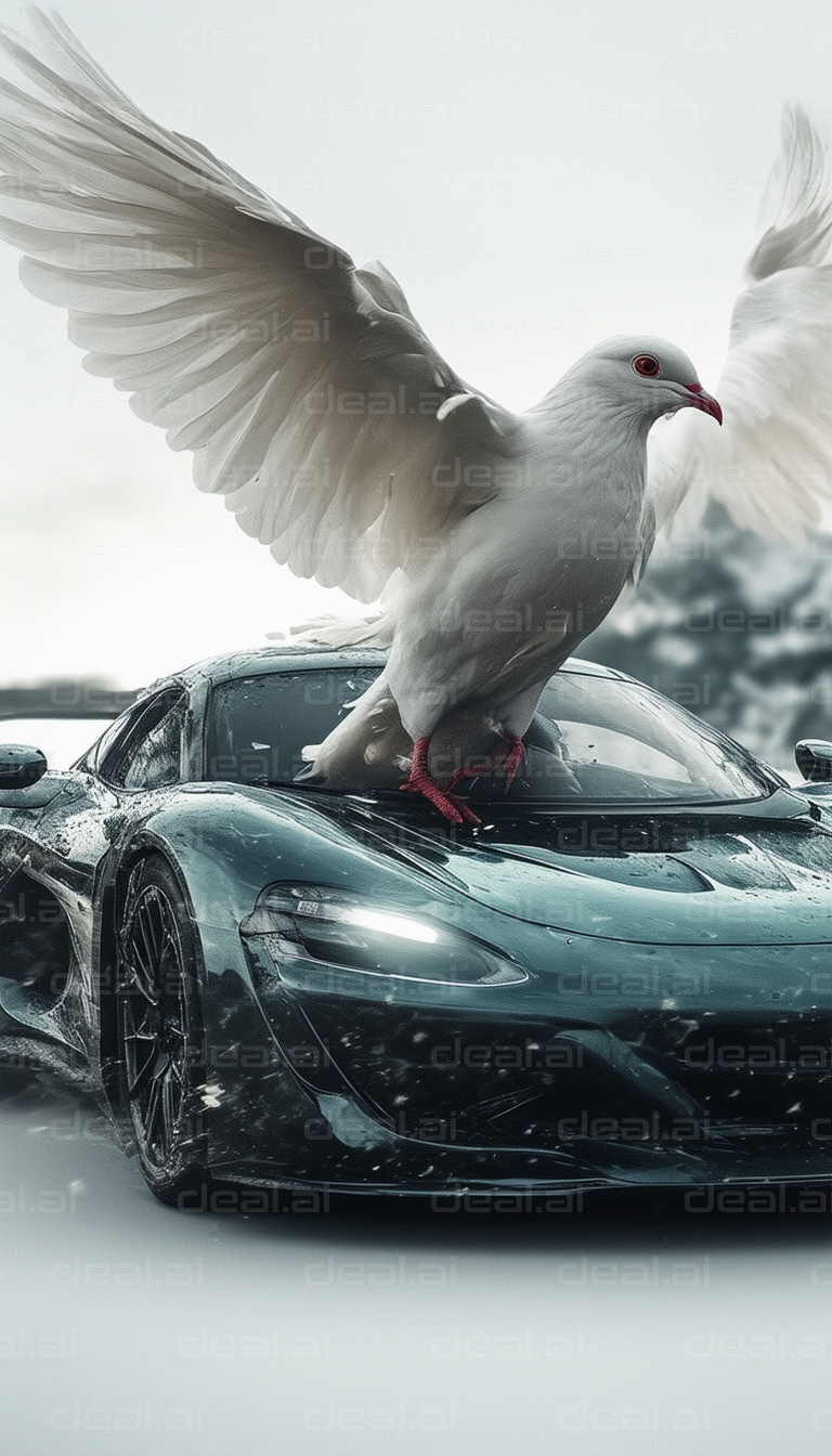 "Pigeon Lands on Luxury Sports Car"