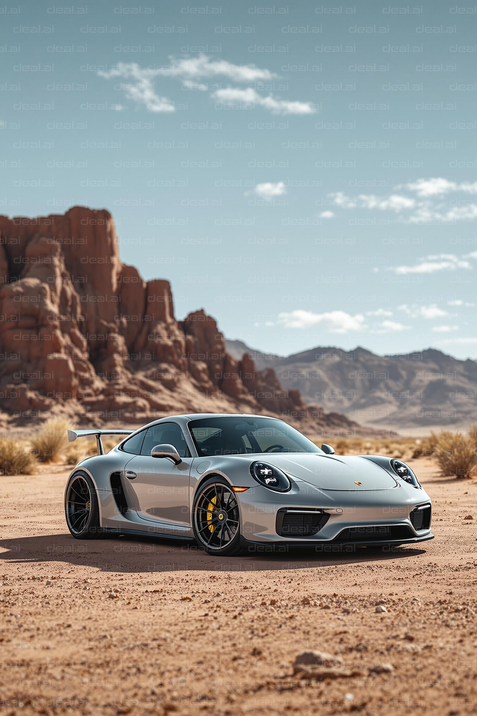 Sportscar in the Desert Landscape