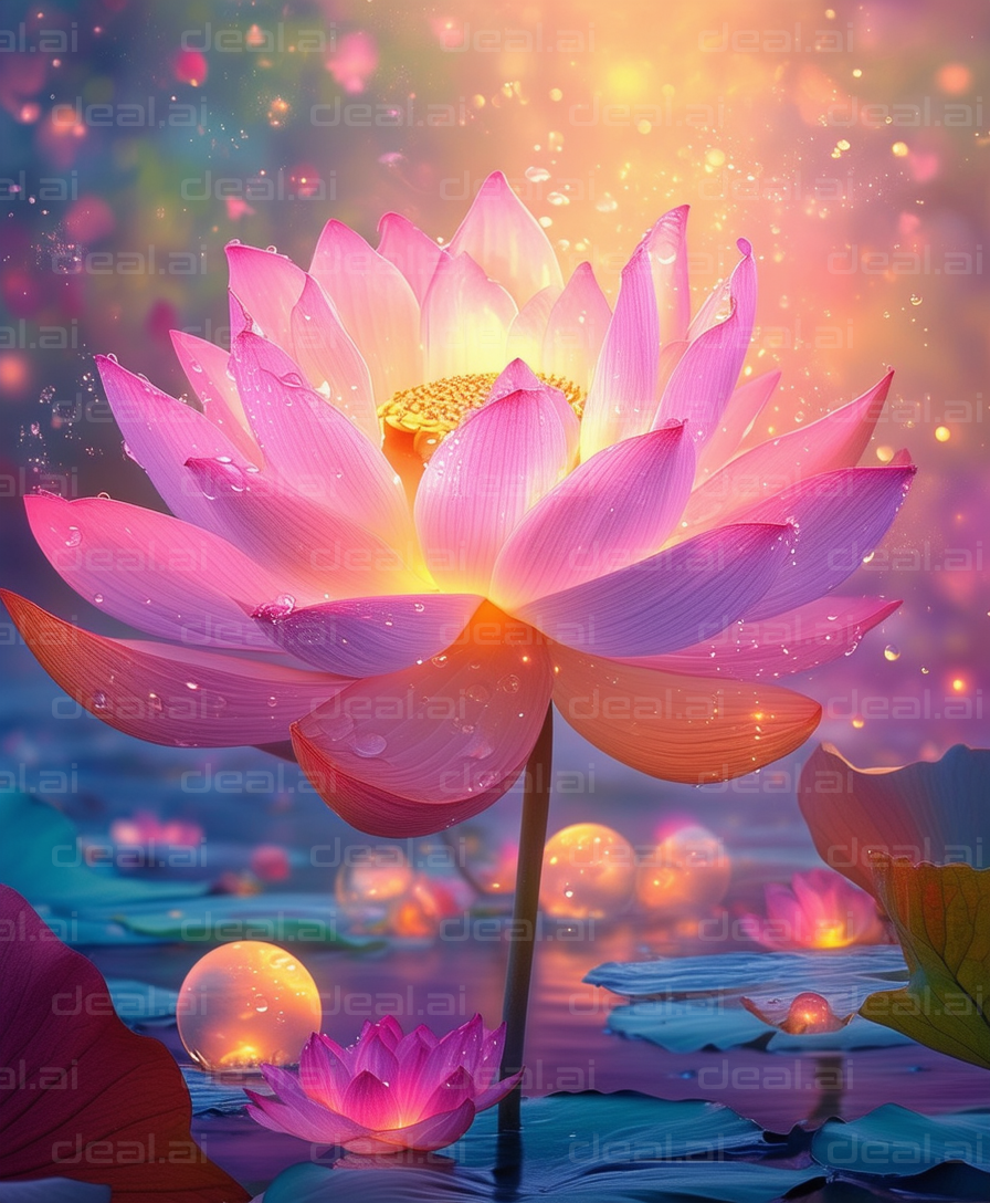 Mystical Lotus Blossom at Dawn