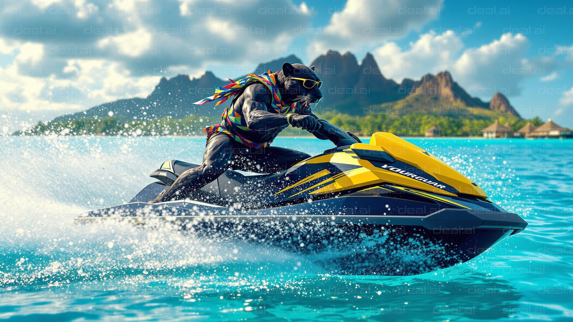 Panther on Jet Ski Adventure