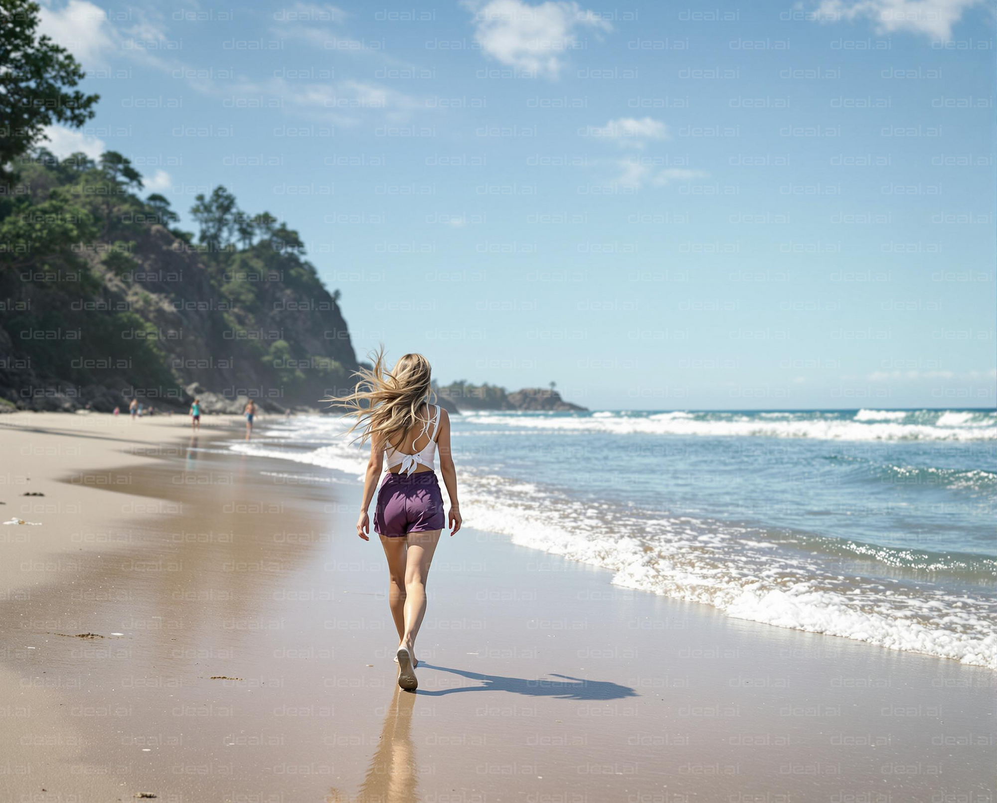 "Seaside Stroll on a Sunny Day"