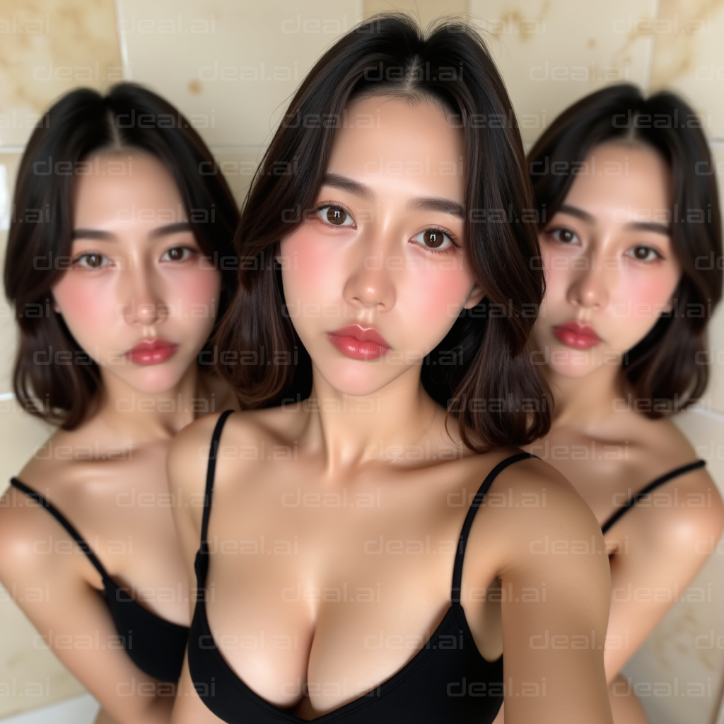 Triplet Glamour Mirror Effect