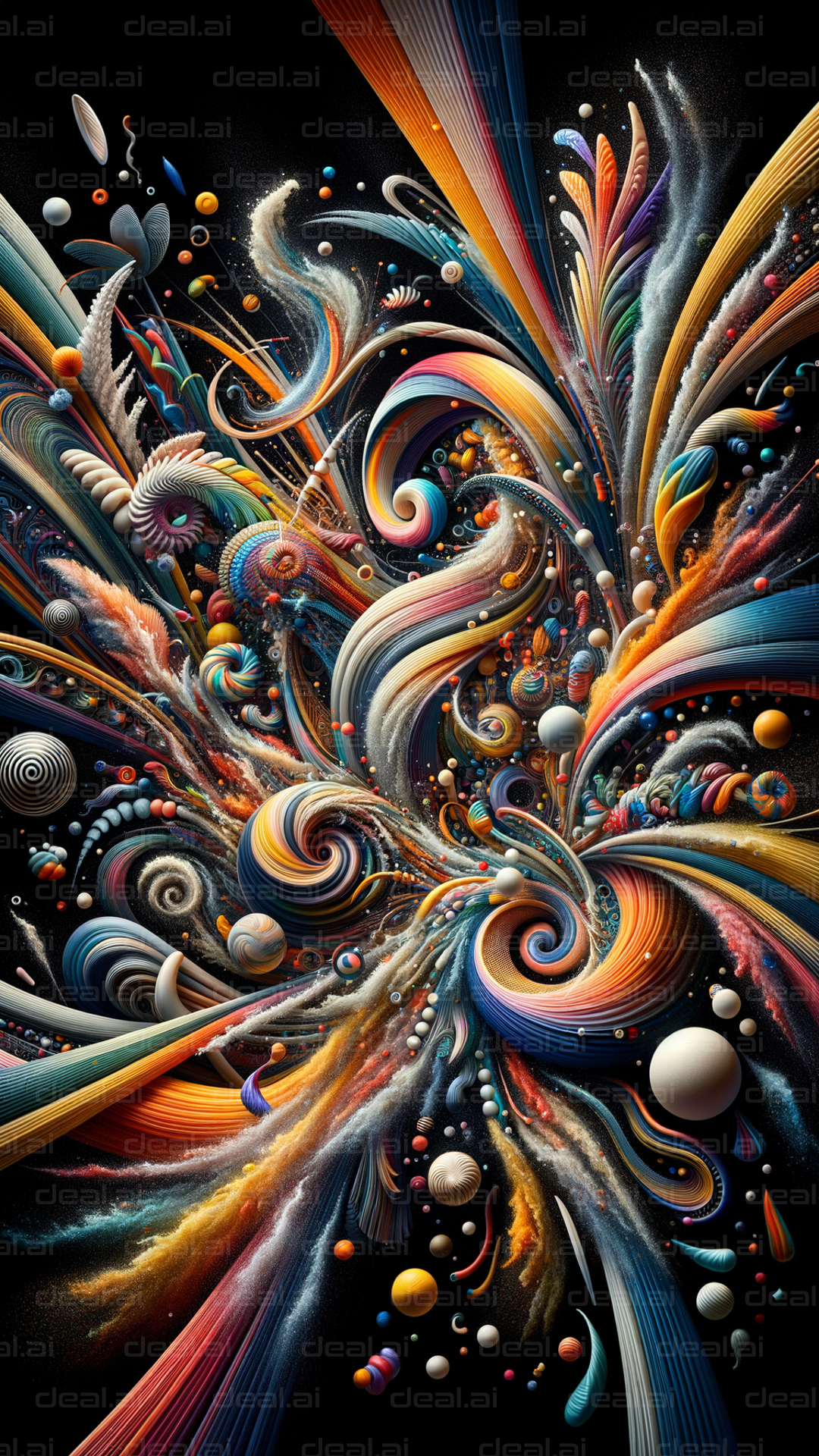 "Vibrant Cosmic Swirl Explosion of Colors"