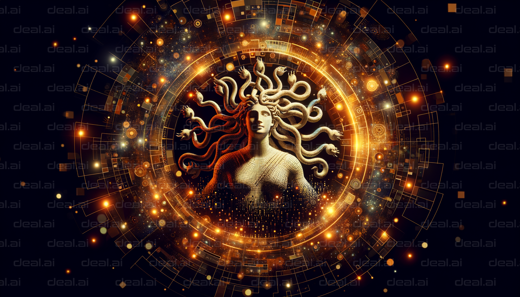 "Digital Medusa in Cosmic Realm"