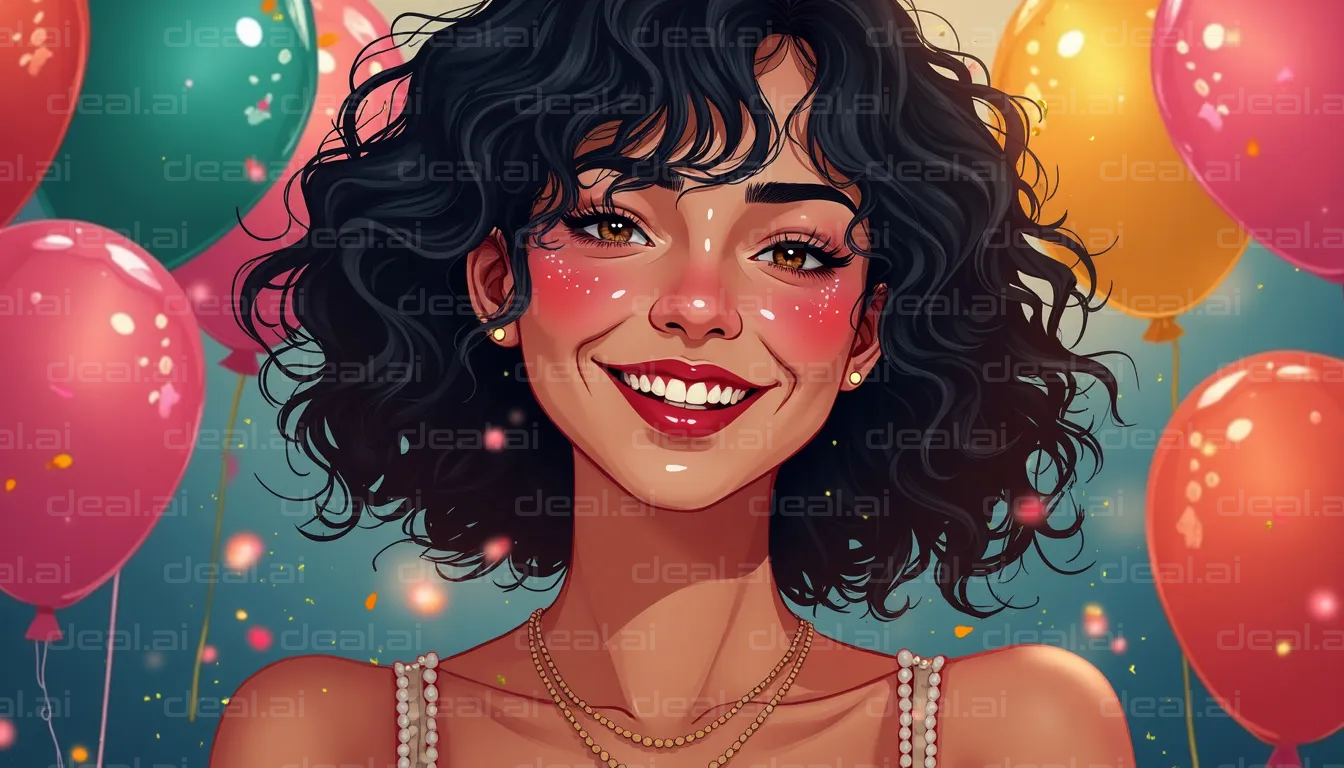 "Joyful Celebration Amid Balloons"