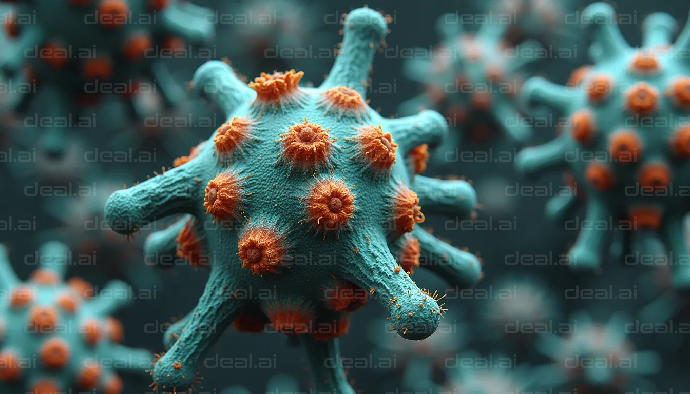 Close-Up of a Virus Model
