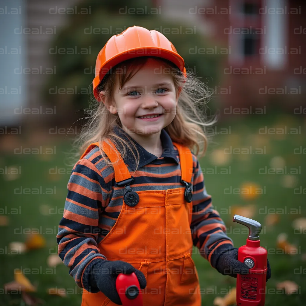 "Little Builder in Orange Gear"