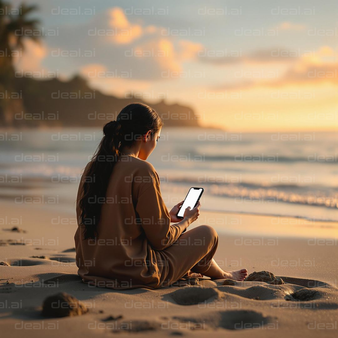 "Sunset Reflections on the Beach"