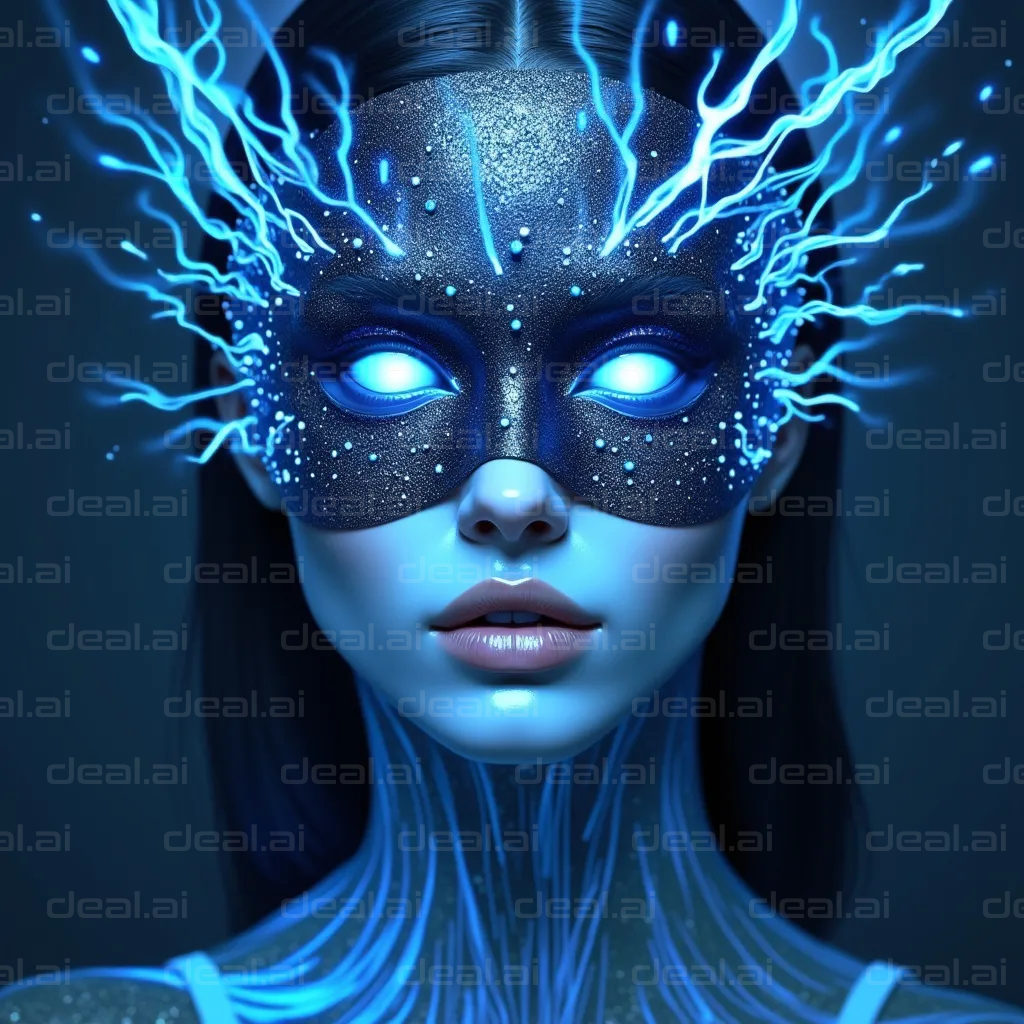 Electric Visionary Masked Portrait