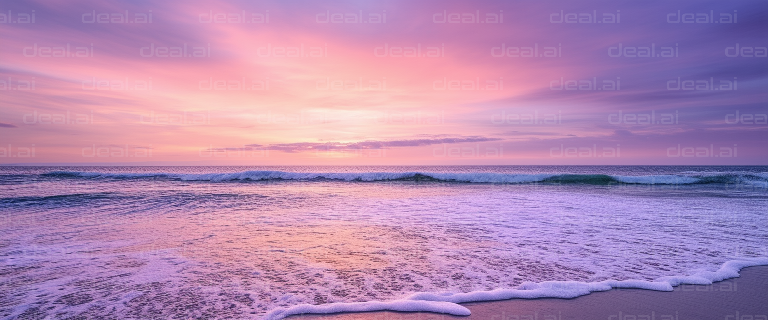 Serene Sunset Over Ocean Waves