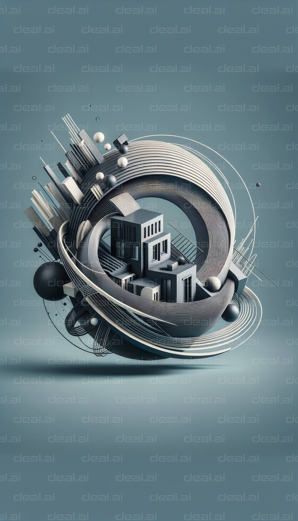 Futuristic Cityscape Sculpture