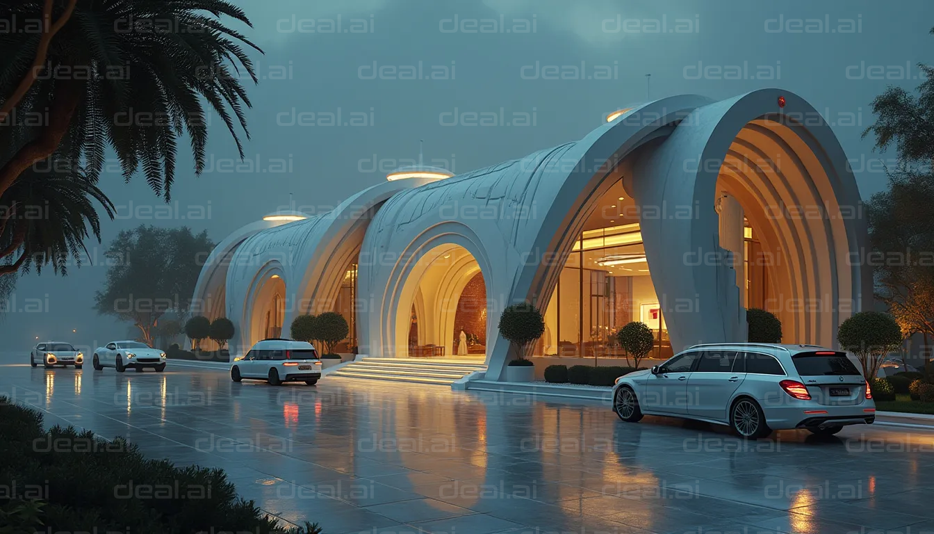 Futuristic Luxury Building at Dusk