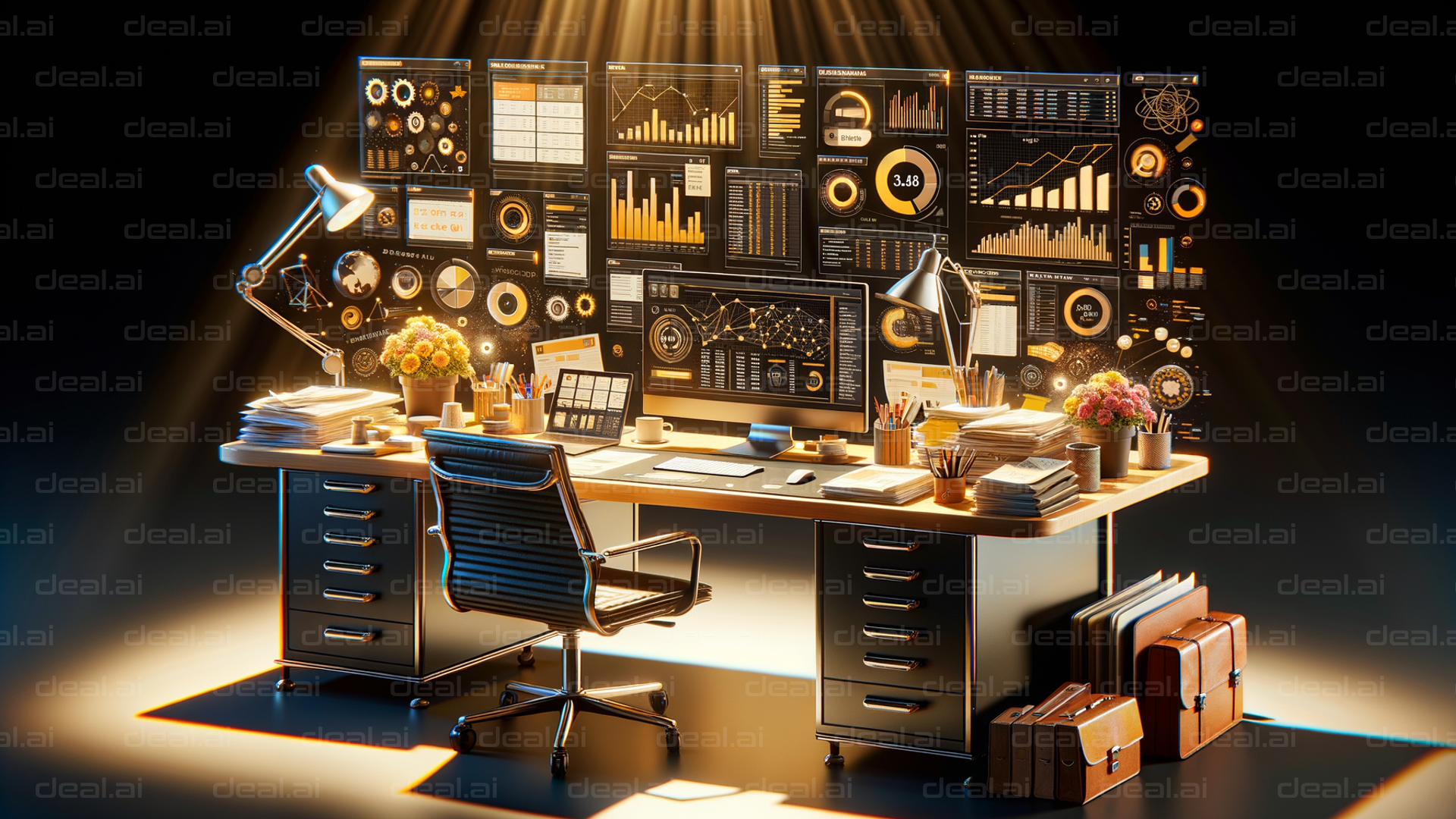 Data Dashboard Desk Setup