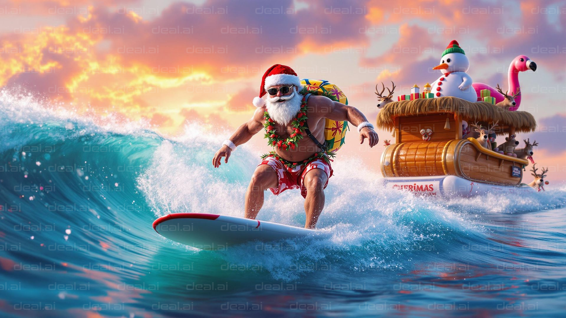 Surfing Santa's Holiday Wave