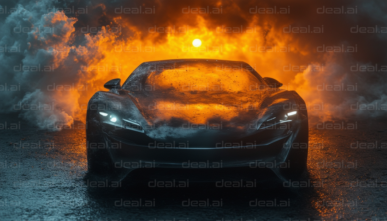 "Fiery Dawn with Supercar"