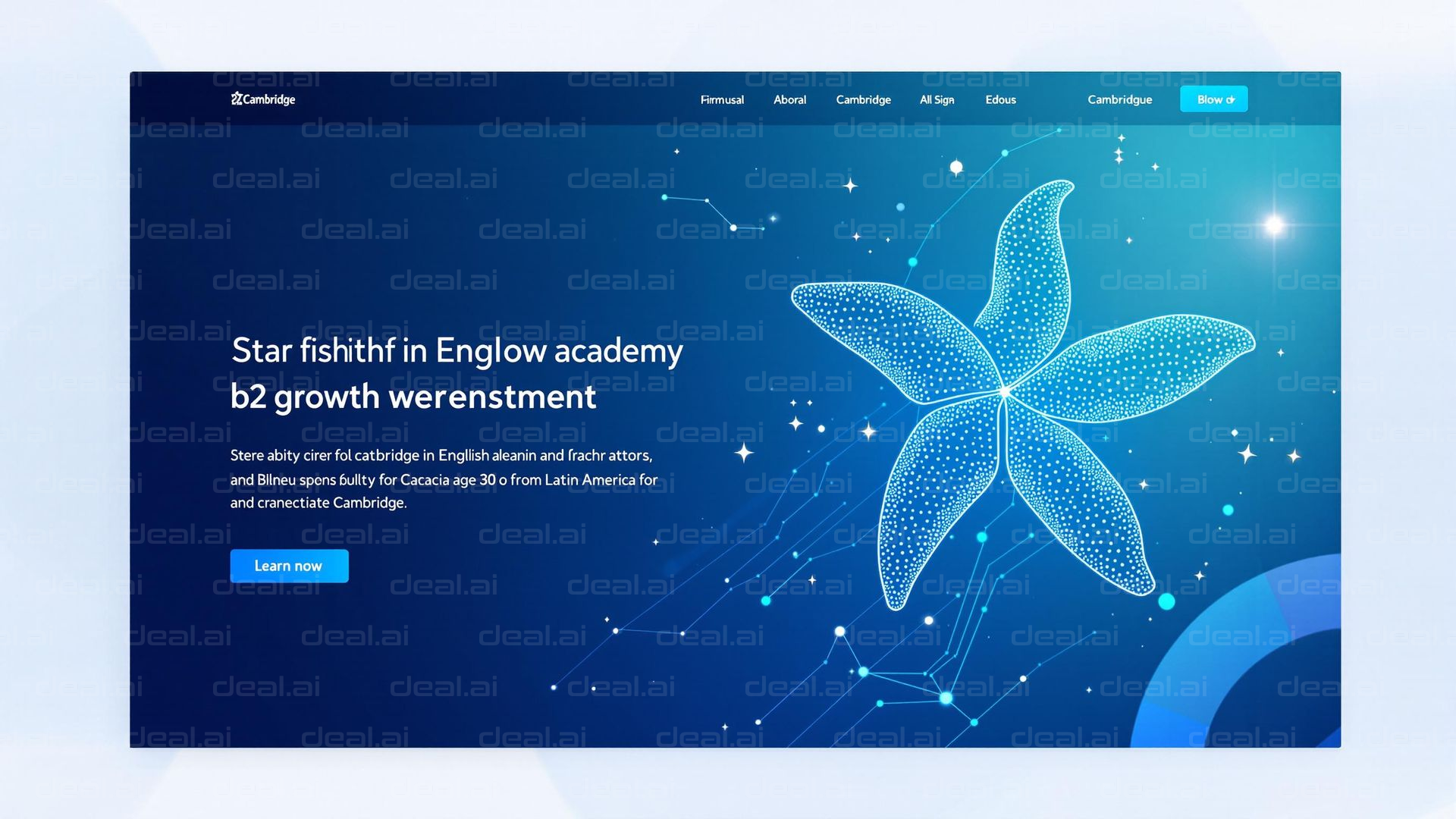 "Digital Starfish on Blue Background"